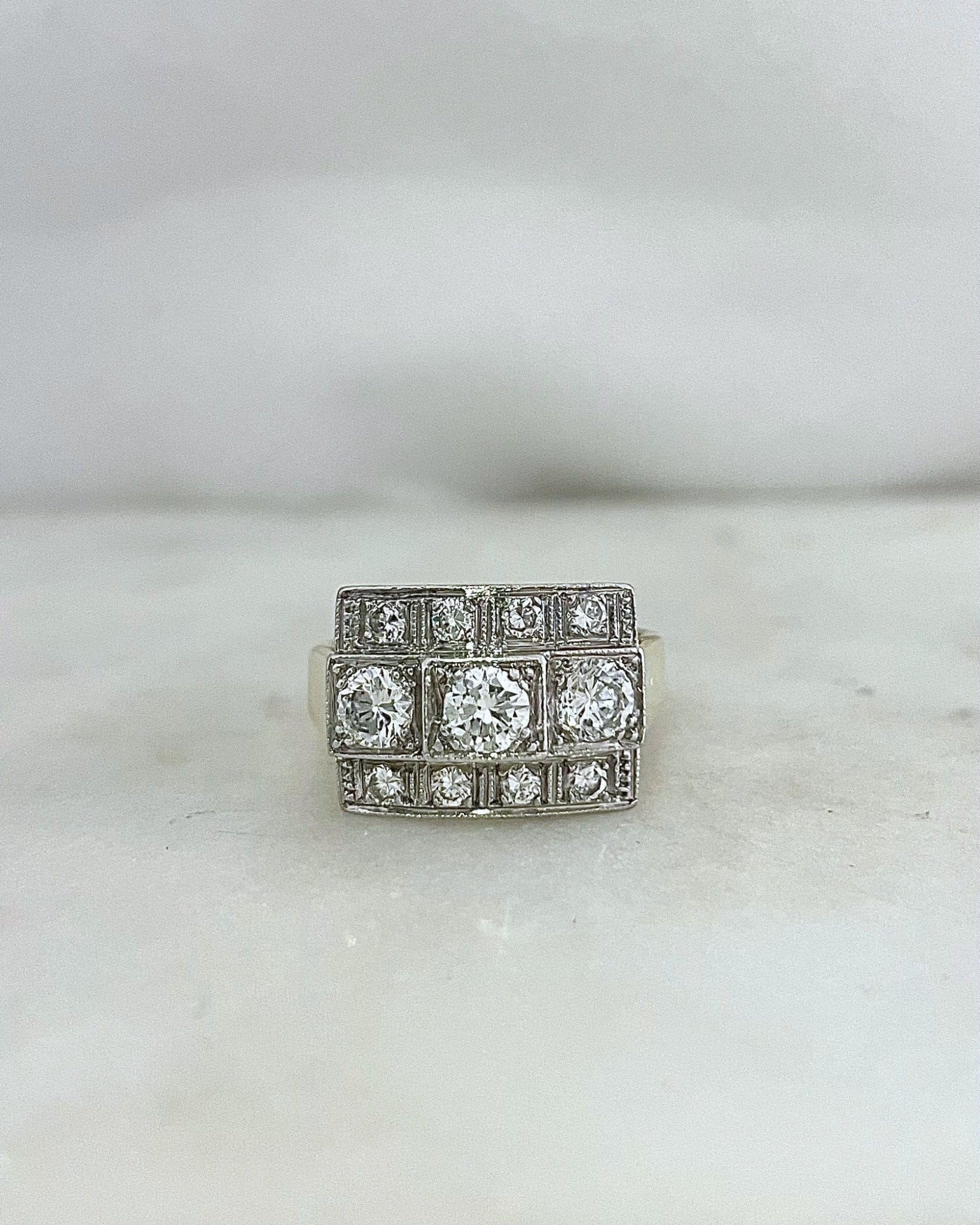 Bague Tank Diamants 1.05 carat "Léontine" - Elliade Paris
