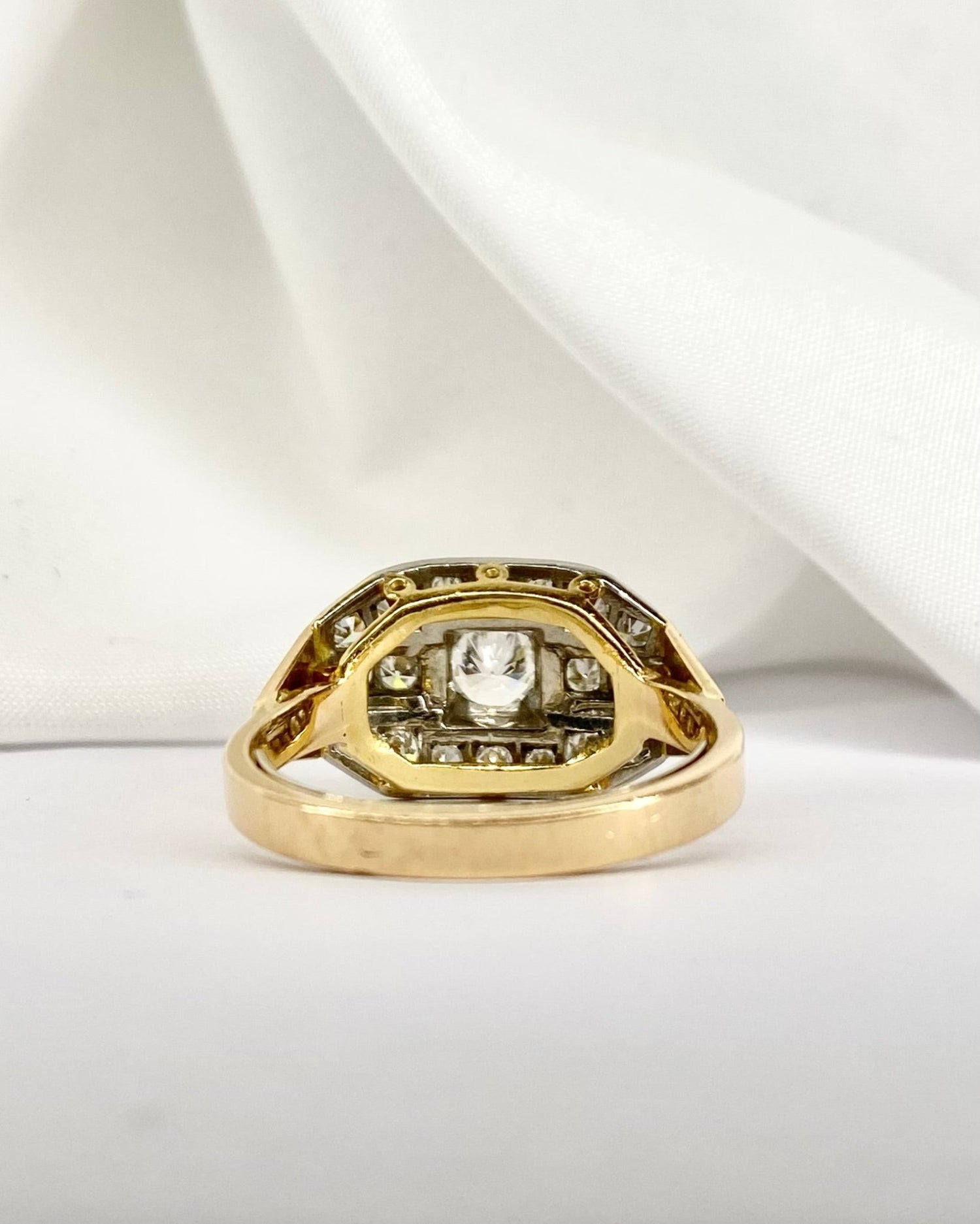 Bague Tank Diamants 1.12 carat & Or 6,6g "Daria" - Elliade Paris