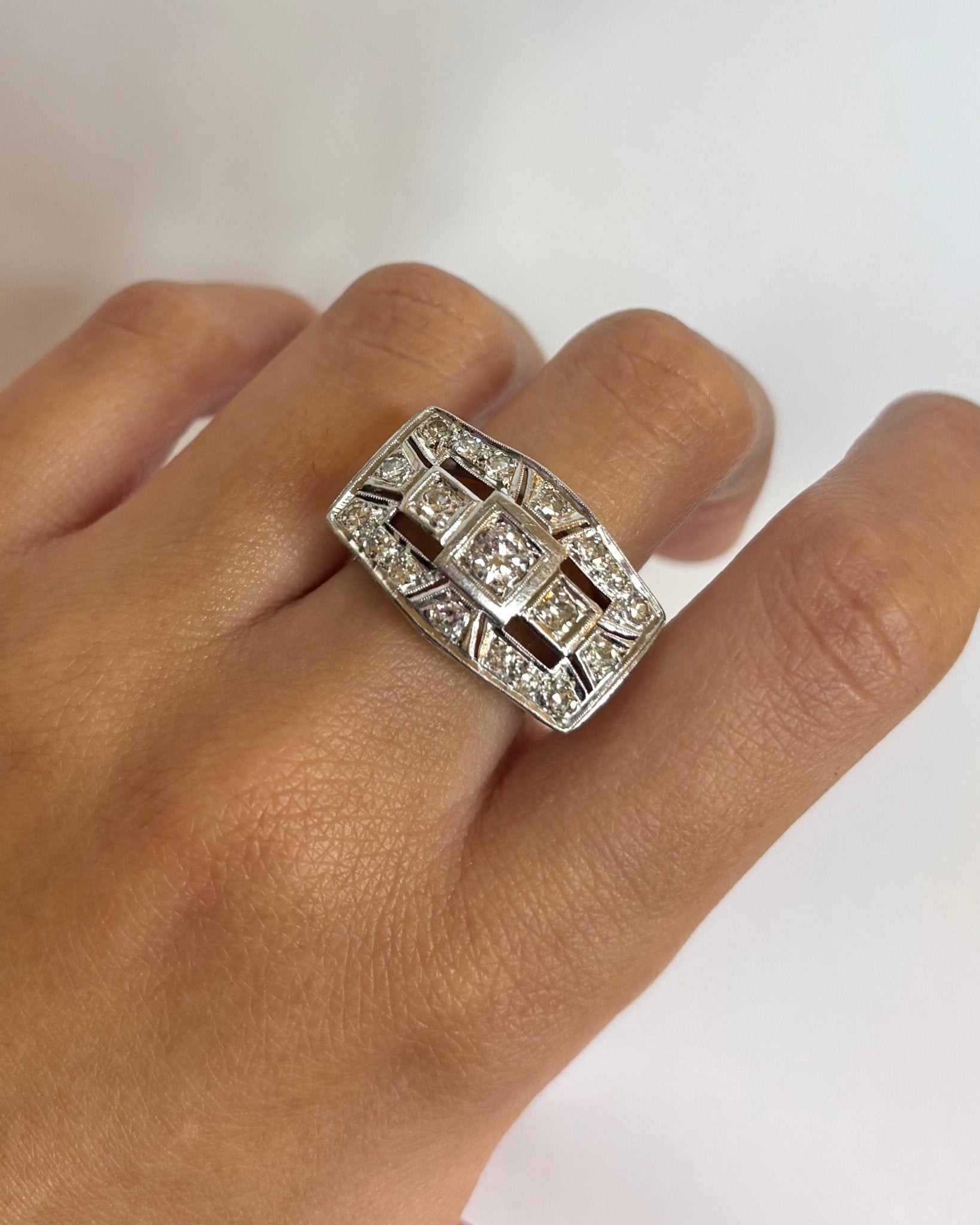 Bague Tank Diamants 1.32 carat "Nadia" - Elliade Paris