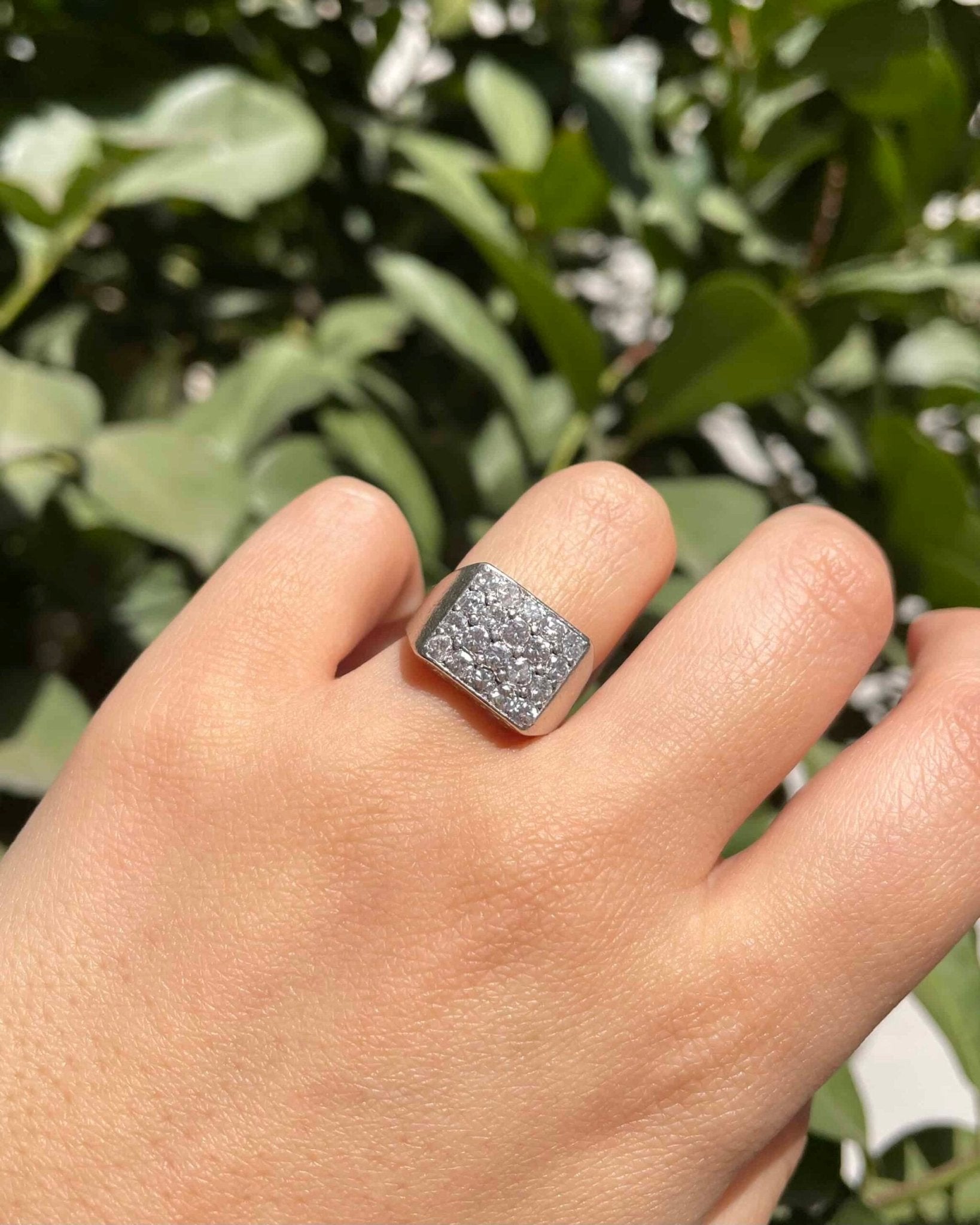 Bague Tank Vintage 20 Diamants 1 carat "Danaé" - Elliade Paris