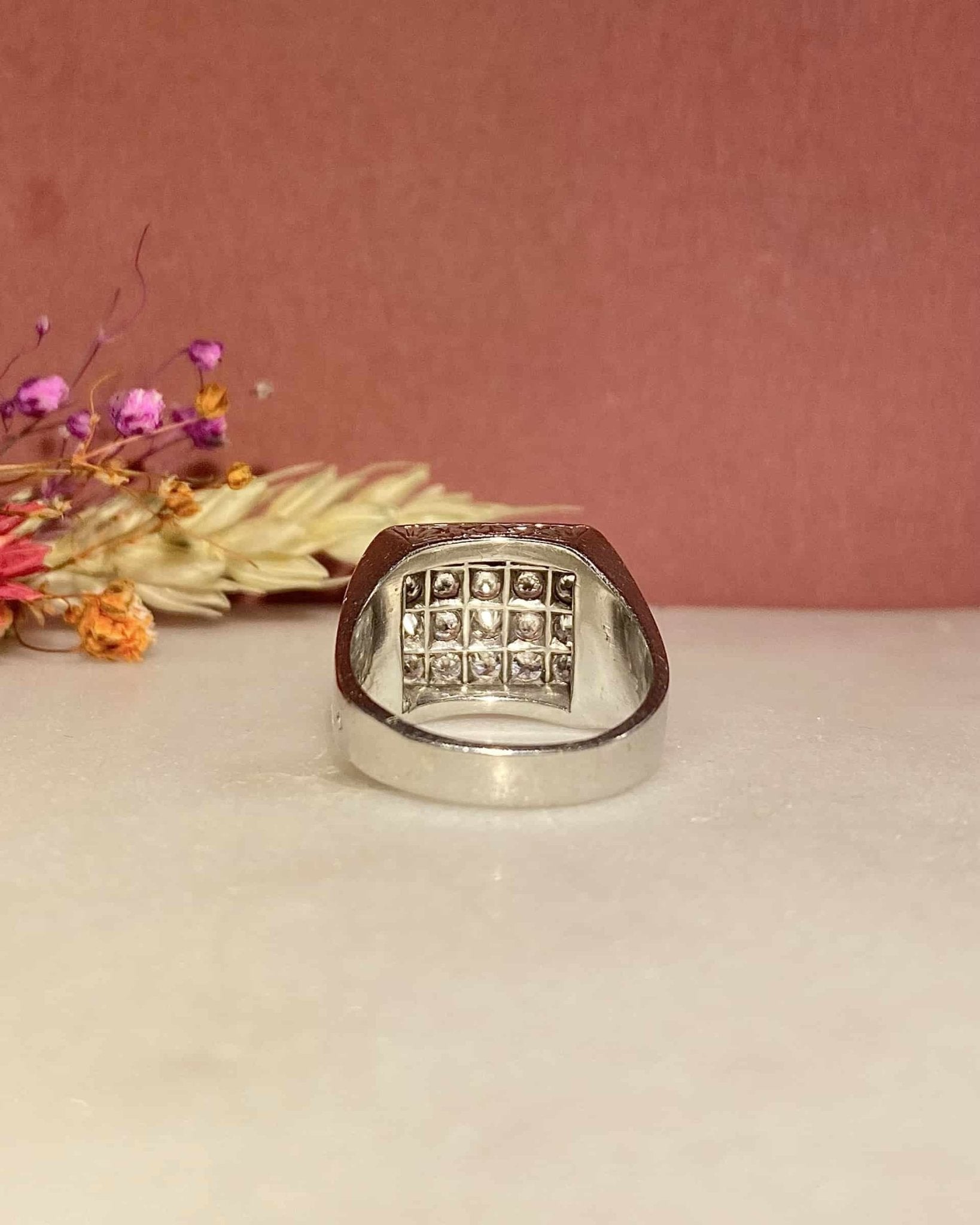 Bague Tank Vintage 20 Diamants 1 carat "Danaé" - Elliade Paris