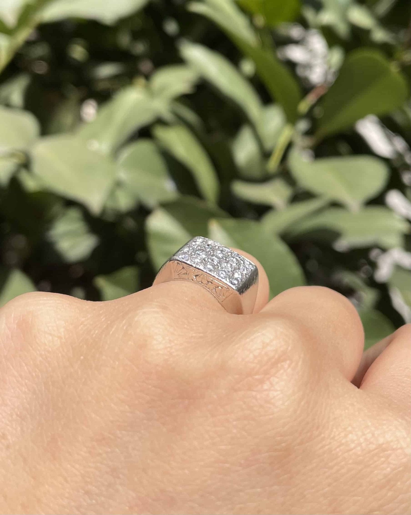 Bague Tank Vintage 20 Diamants 1 carat "Danaé" - Elliade Paris