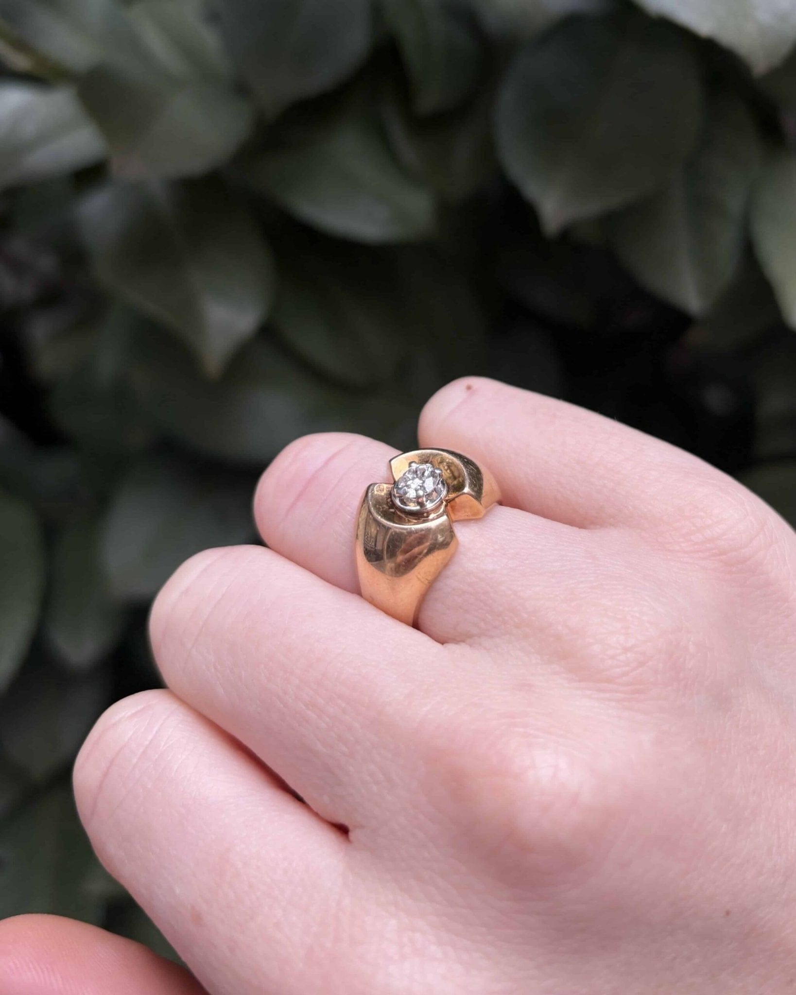 Bague Tank Vintage Diamant 0.50 Carat "Aude" - Elliade Paris