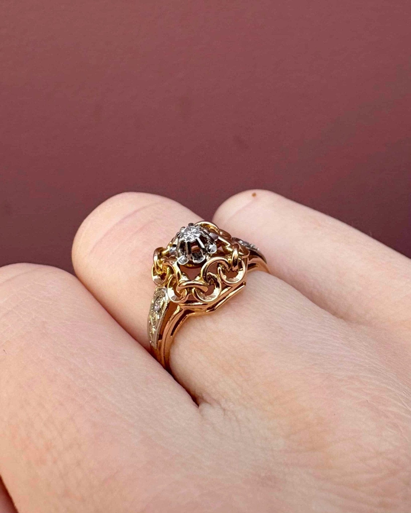 Bague Tank Vintage Diamants "Niam" - Elliade Paris