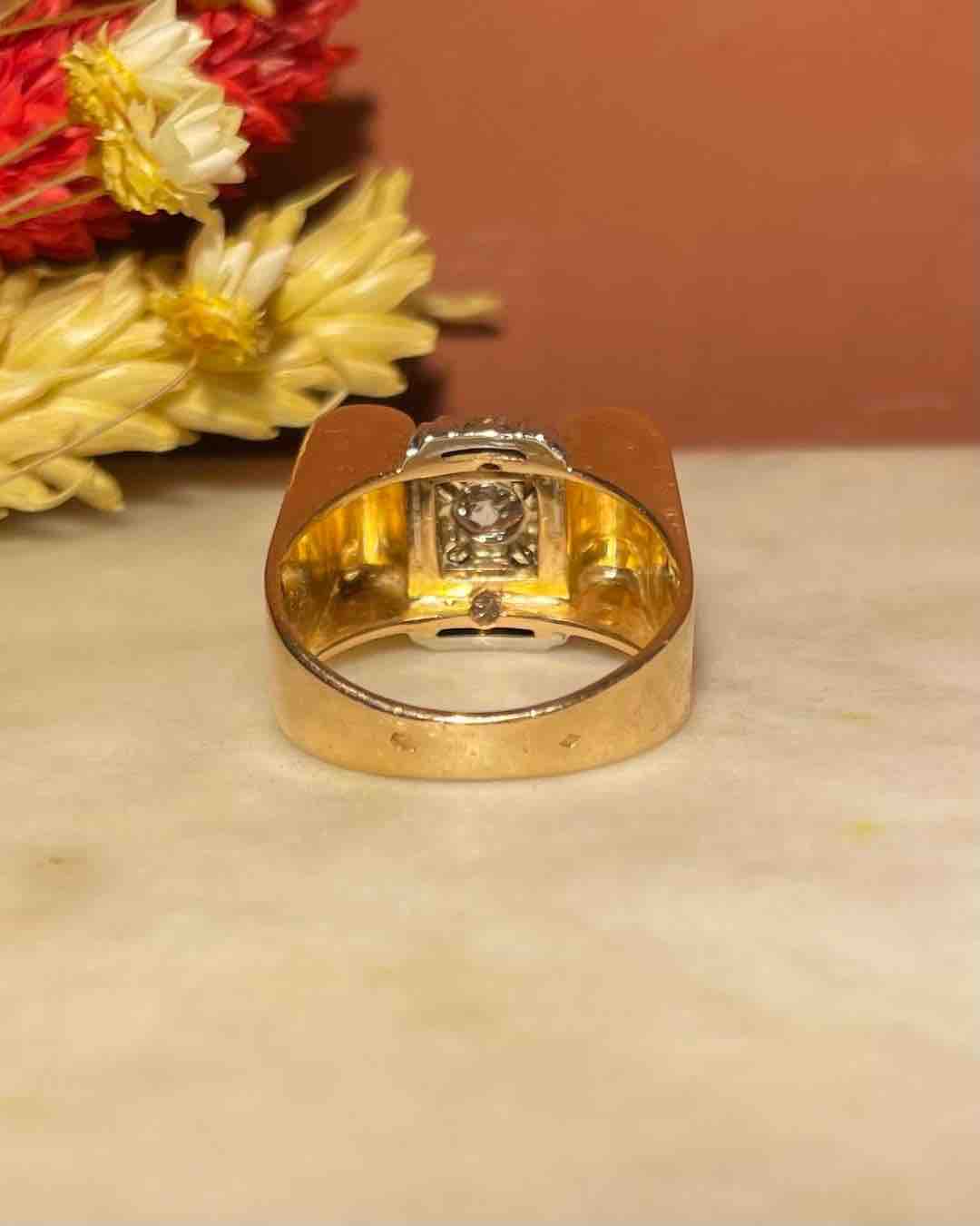 Bague Tank Vintage Diamants "Ruth" - Elliade Paris