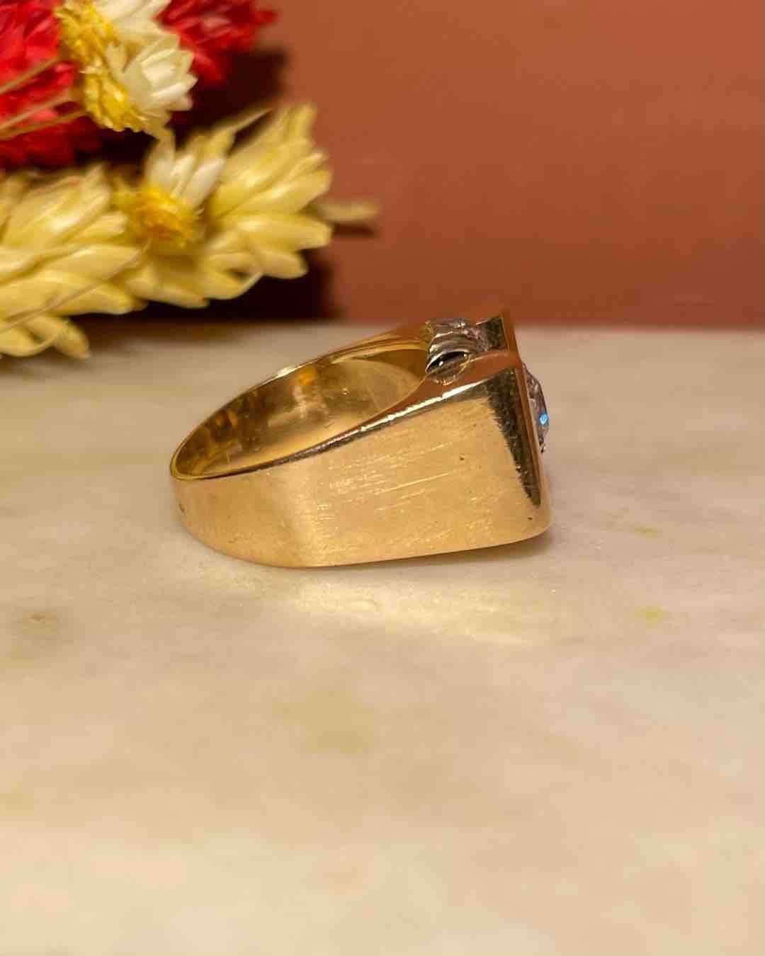 Bague Tank Vintage Diamants "Ruth" - Elliade Paris