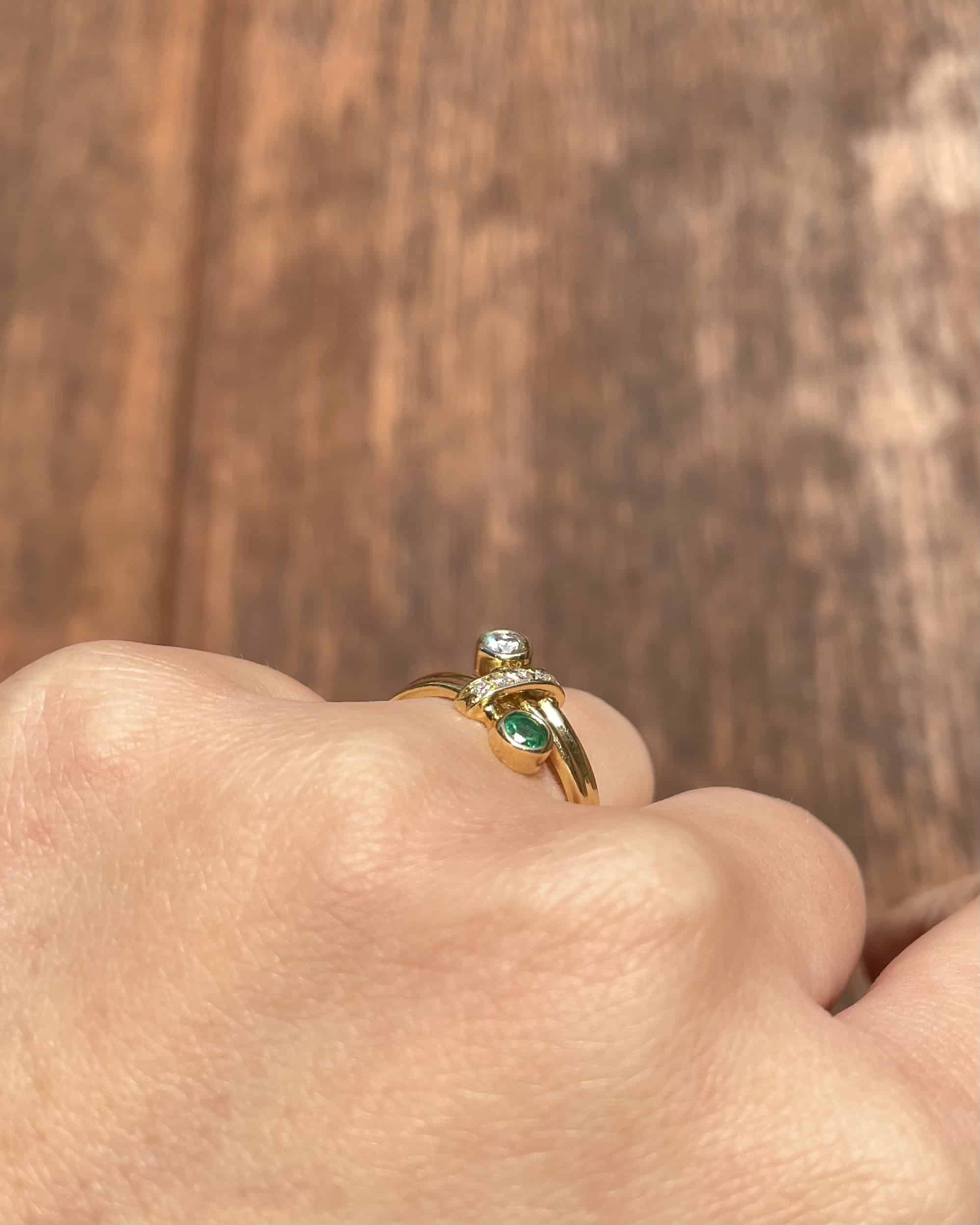 Bague Toi & Moi Emeraude et Diamants "Tatyana"