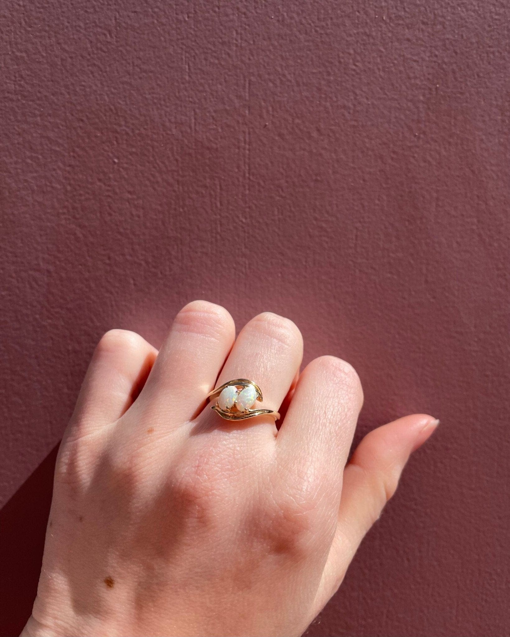 Bague Toi et Moi Opales 0.60 Carat "Sigrin" - Elliade Paris