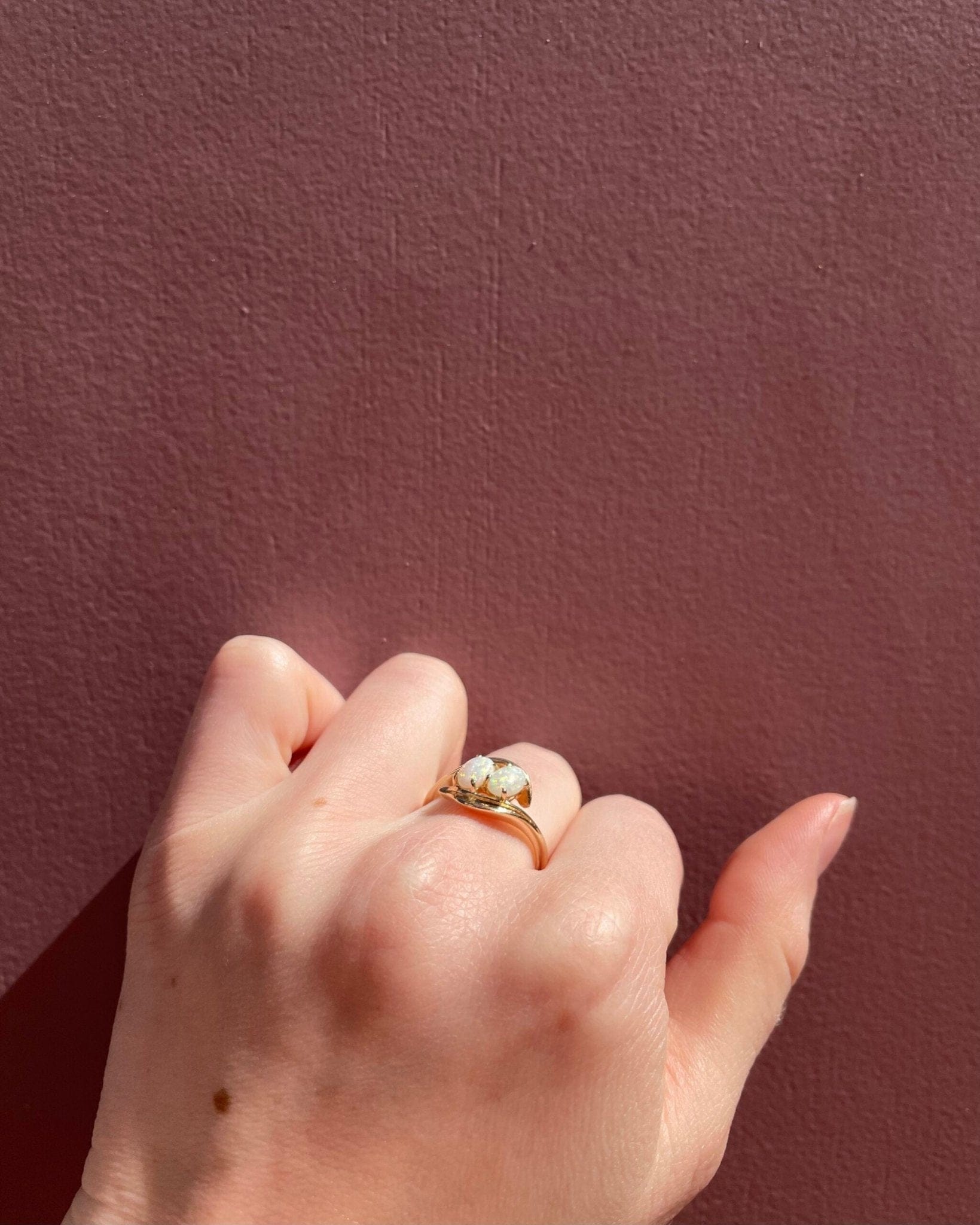 Bague Toi et Moi Opales 0.60 Carat "Sigrin" - Elliade Paris