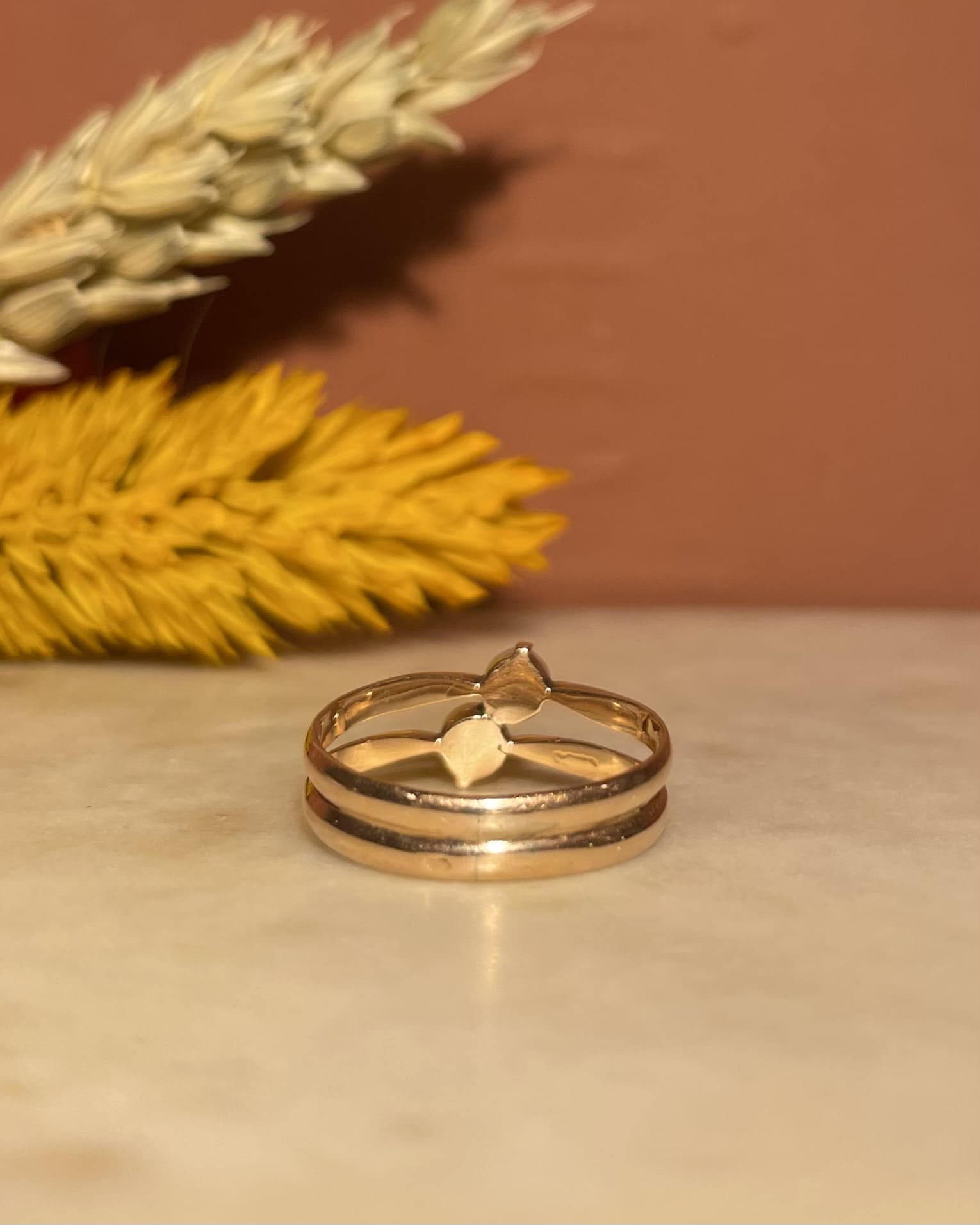 Bague Toi & Moi Perles "Roselia"