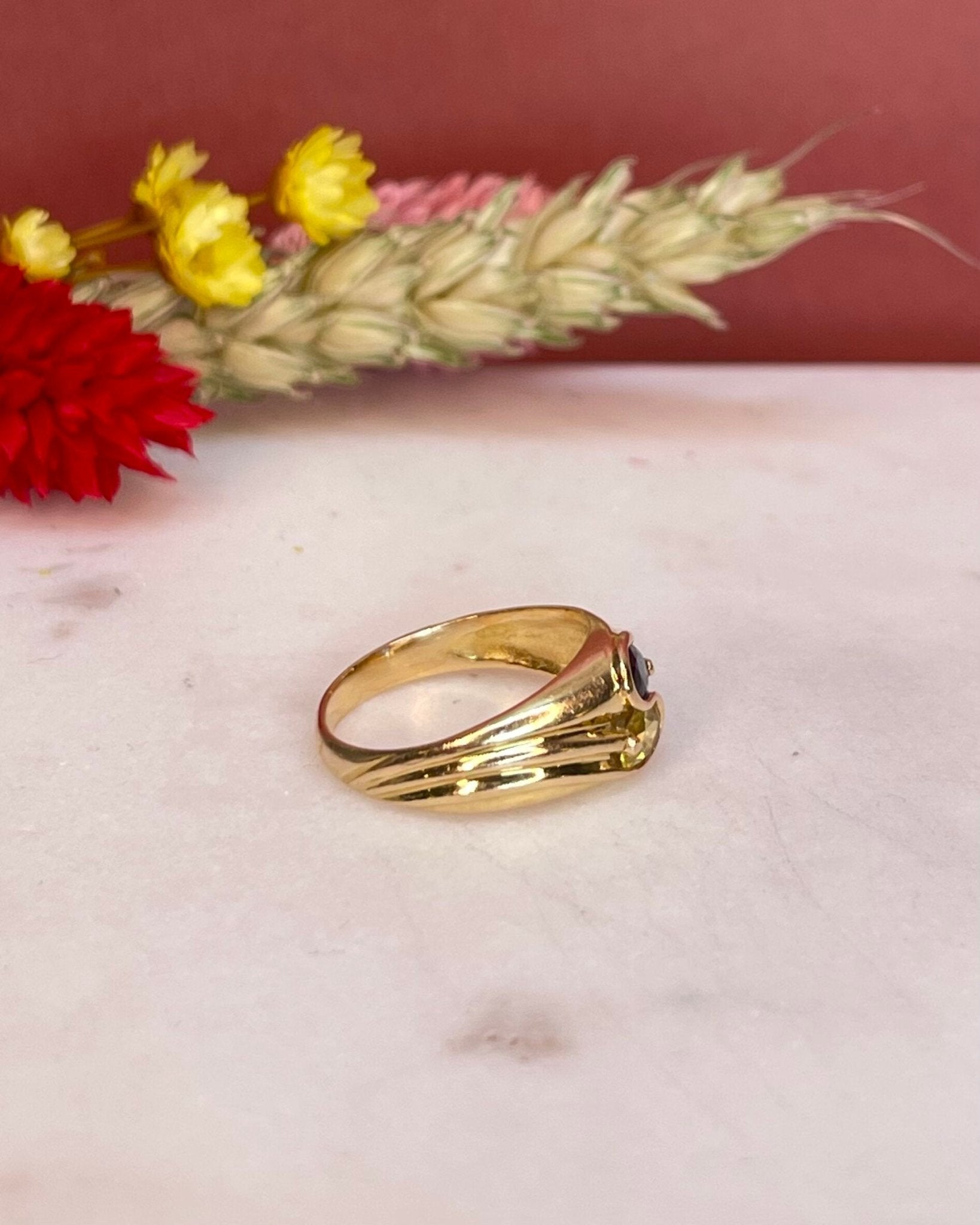 Bague Toi et Moi Saphirs Bleu et Jaune 0.60 Carat "Nawel" - Elliade Paris