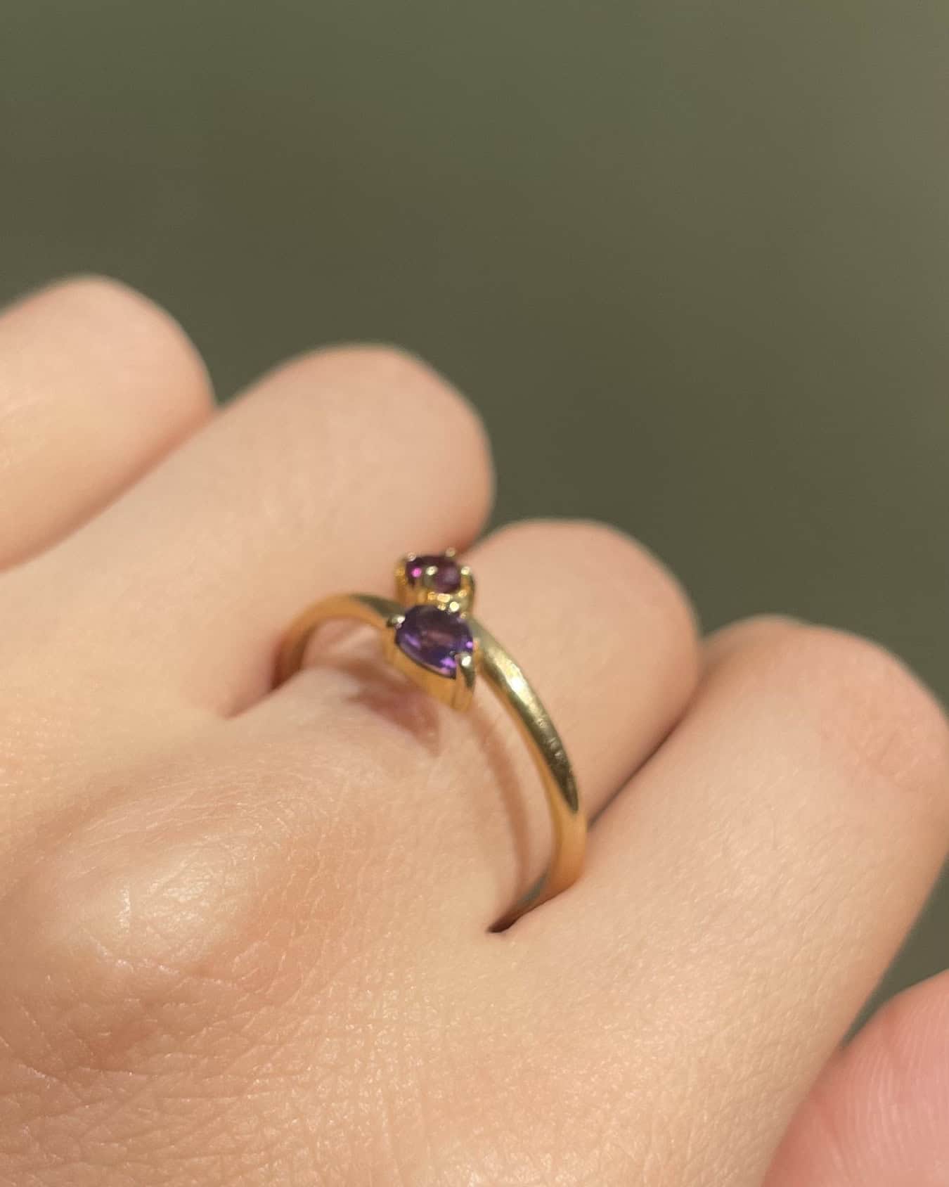 Bague Toi & Moi Améthystes "Becky" - Elliade Paris