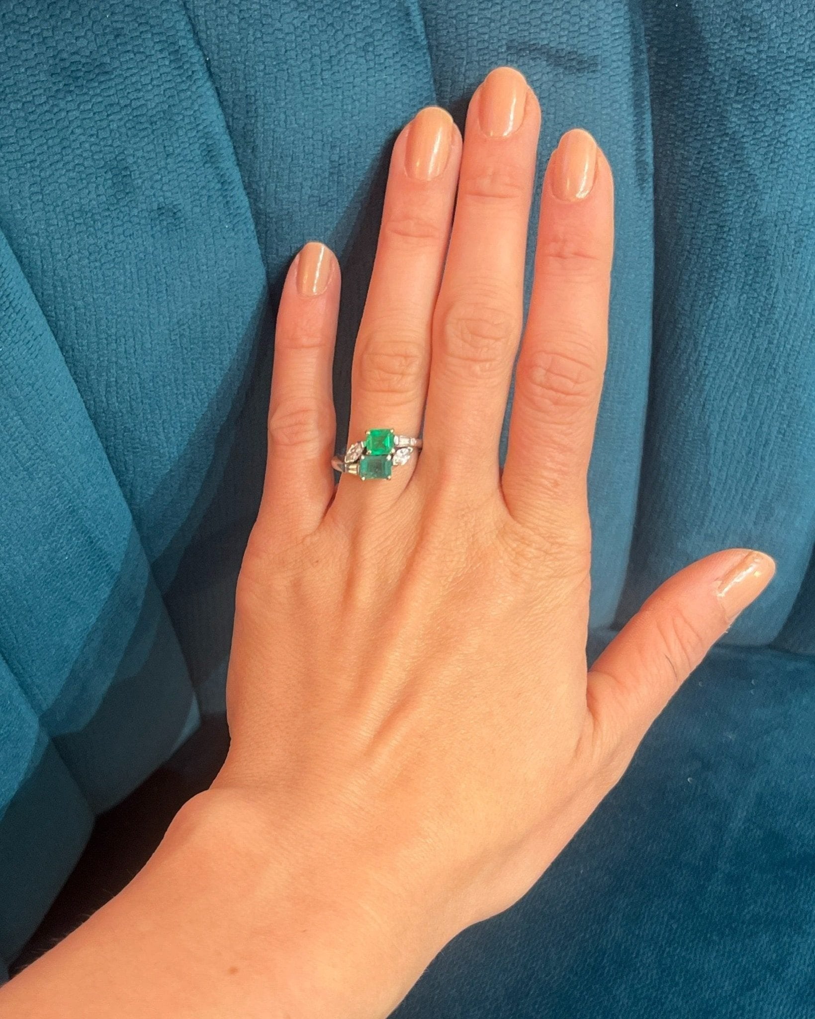 Bague Toi & Moi Émeraudes et diamants "Dehia" - Elliade Paris