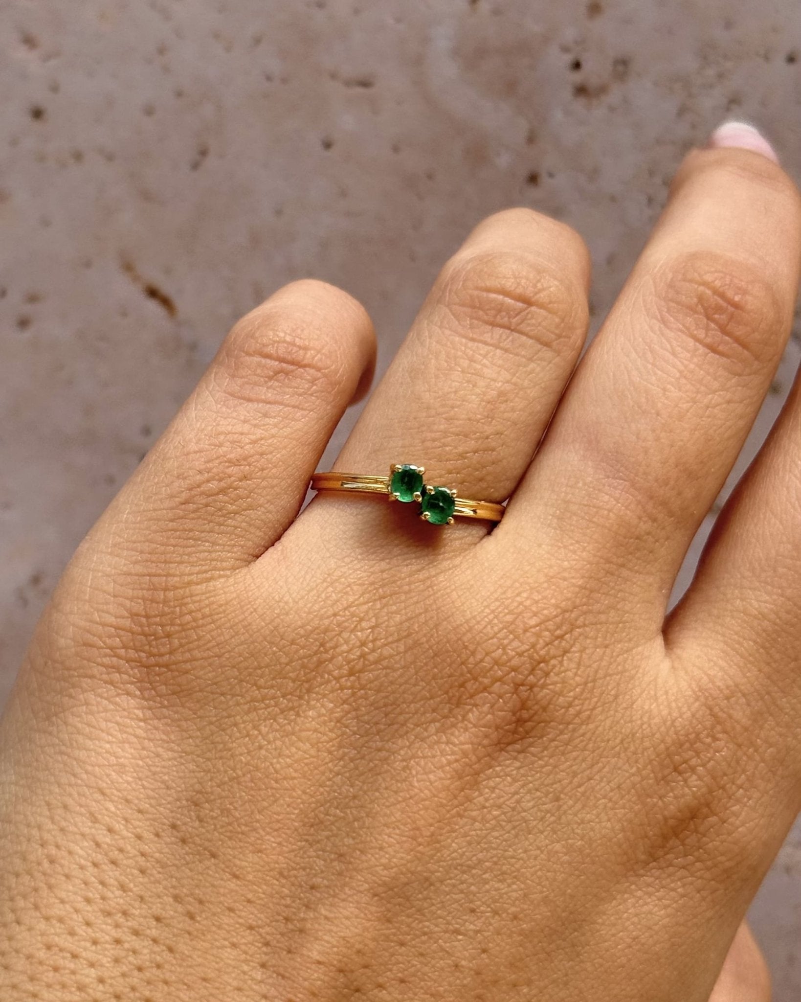 Bague Toi & Moi Émeraudes "Mariane" - Elliade Paris