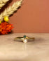 Bague Toi & Moi Perle & Émeraude "Ollia" - Elliade Paris
