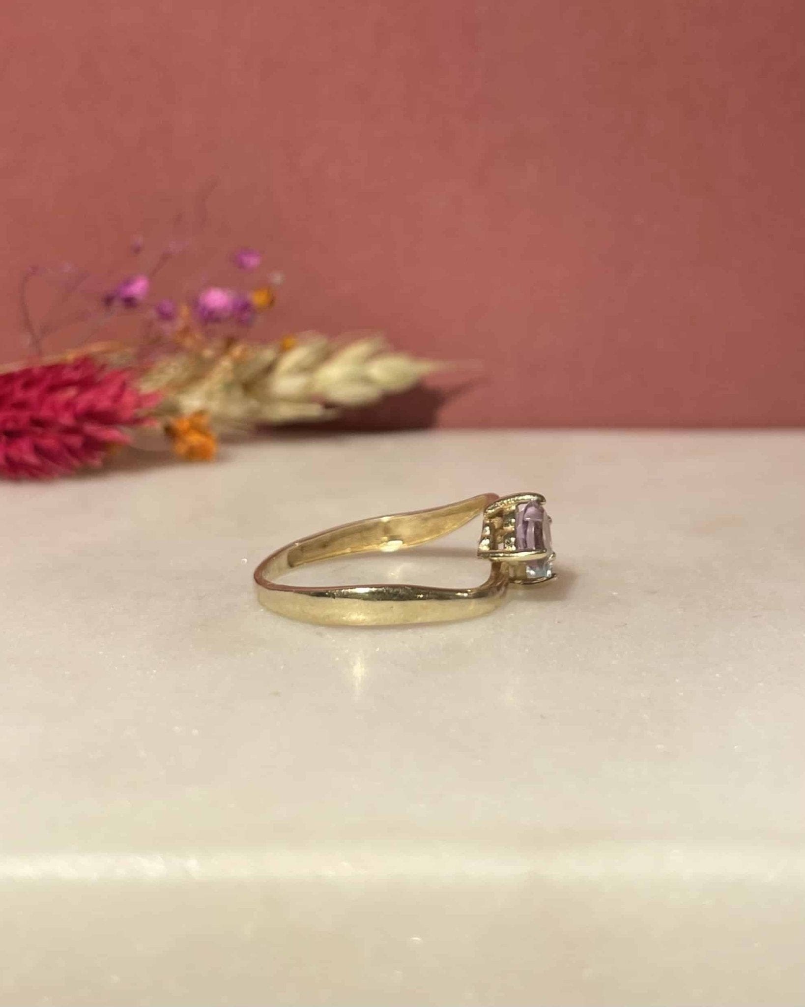 Bague Toi & Moi Topaze et Améthyste "Isolde" - Elliade Paris