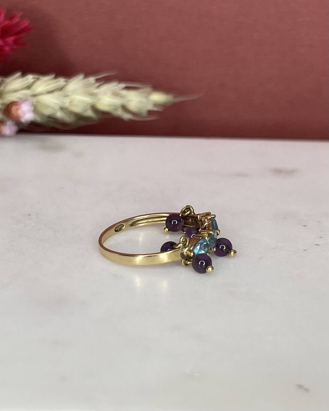 Bague Vintage Topazes & Améthystes "Angela" - Elliade Paris