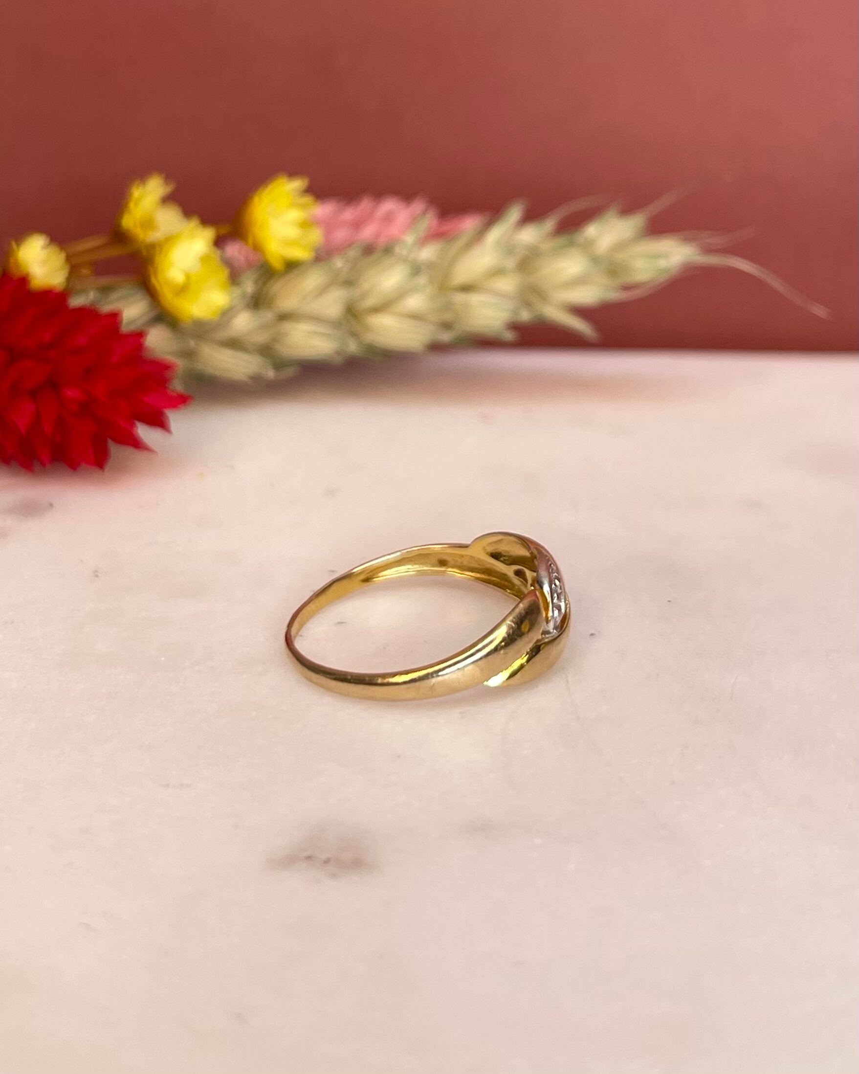 Bague Jonc Vintage Diamants "Colombe" - Elliade Paris
