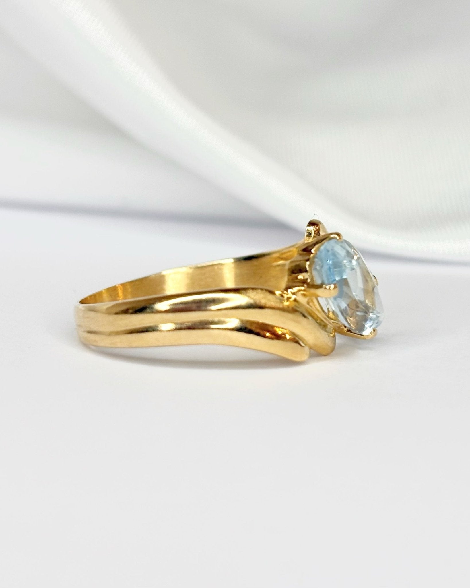 Bague Tourbillon Aigue - Marine 1.30 carat "Tiphaine" - Elliade Paris