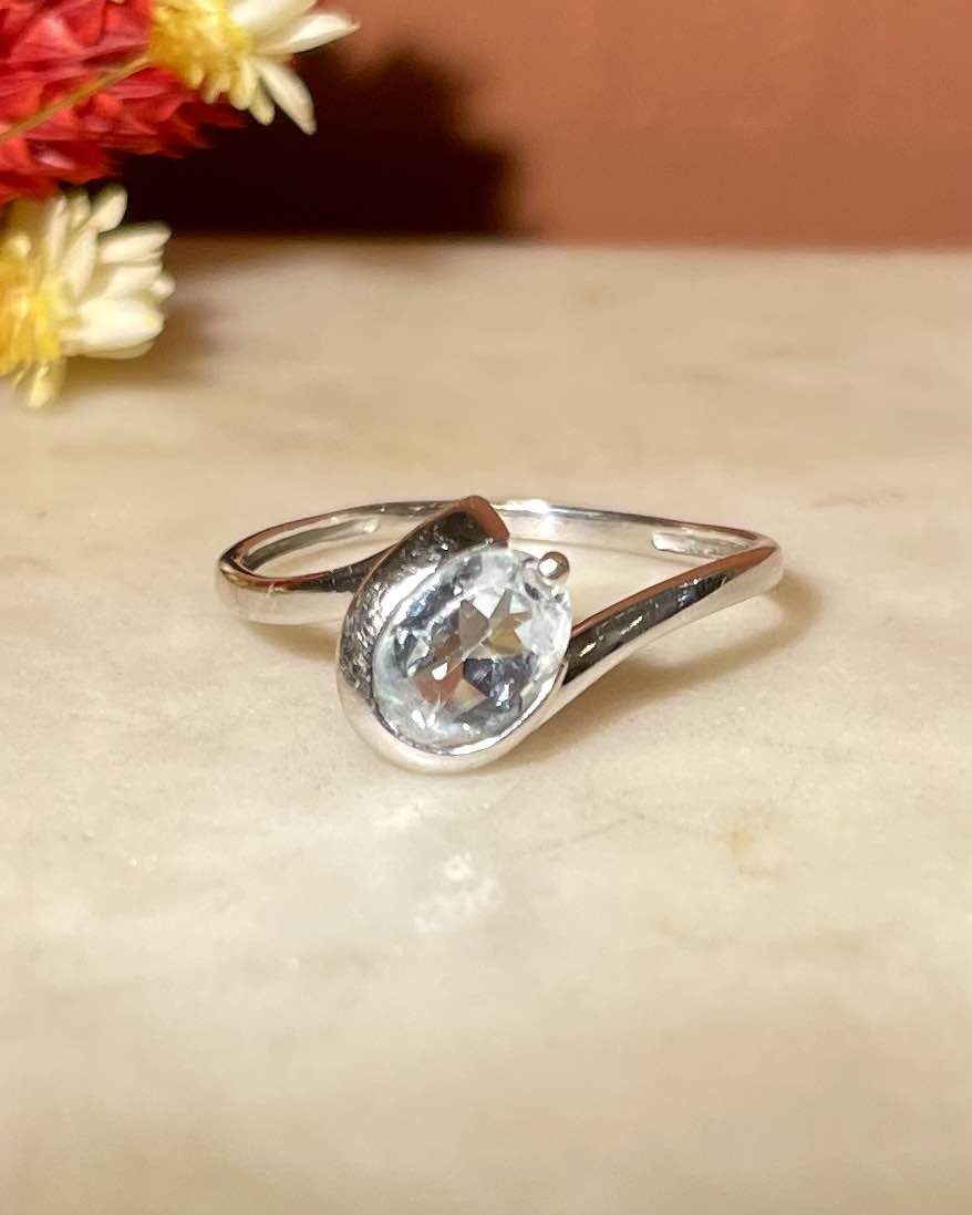 Bague Tourbillon Aigue - Marine "Morgan" - Elliade Paris