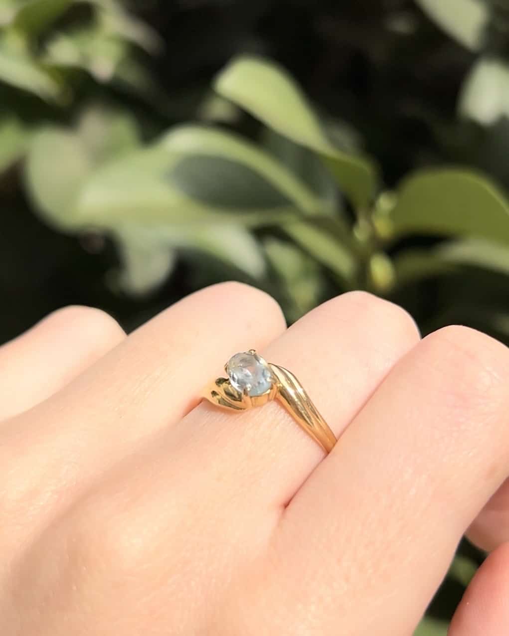 Bague Tourbillon Aigue - marine Vintage "Eden" - Elliade Paris