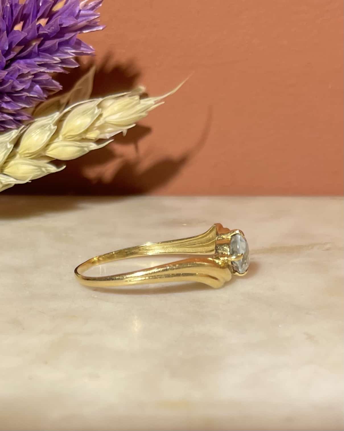Bague Tourbillon Aigue - marine Vintage "Eden" - Elliade Paris