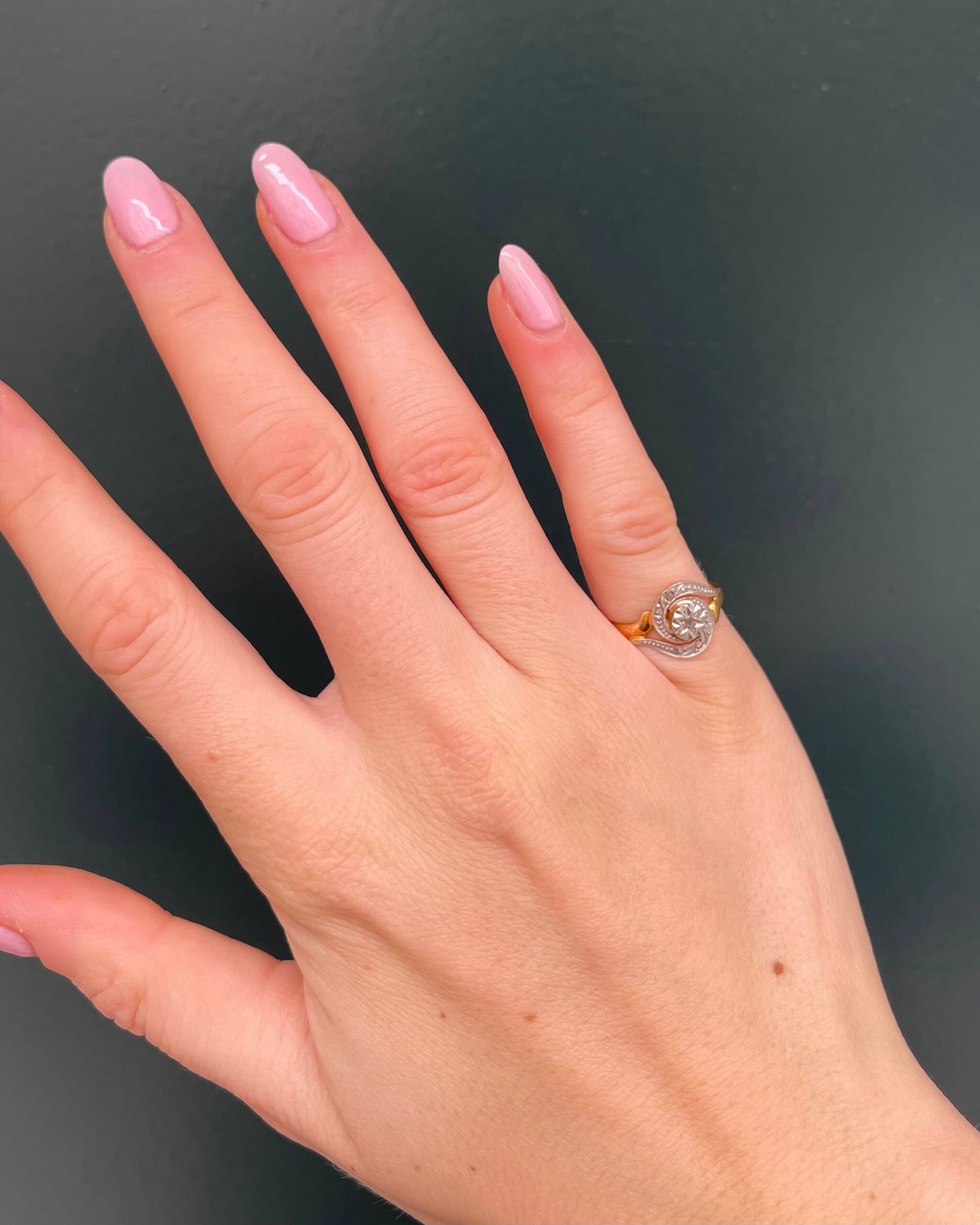 Bague Tourbillon Art-déco Diamants "Gina"