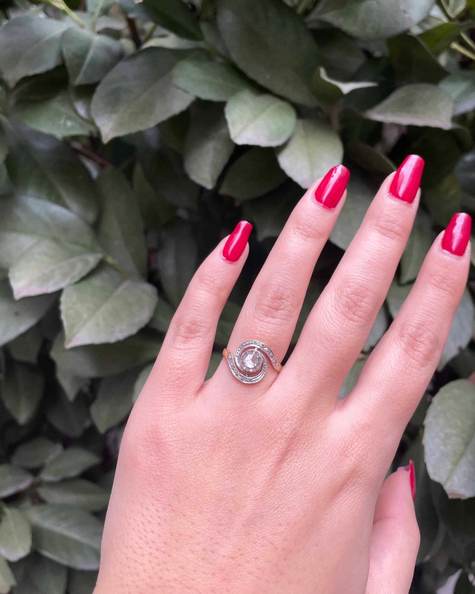 Bague Tourbillon Art - déco Diamants "Crystal" - Elliade Paris