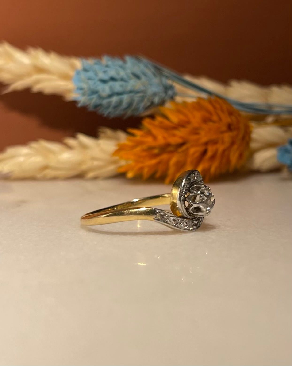 Bague Tourbillon Art - déco Diamants "Gersende" - Elliade Paris
