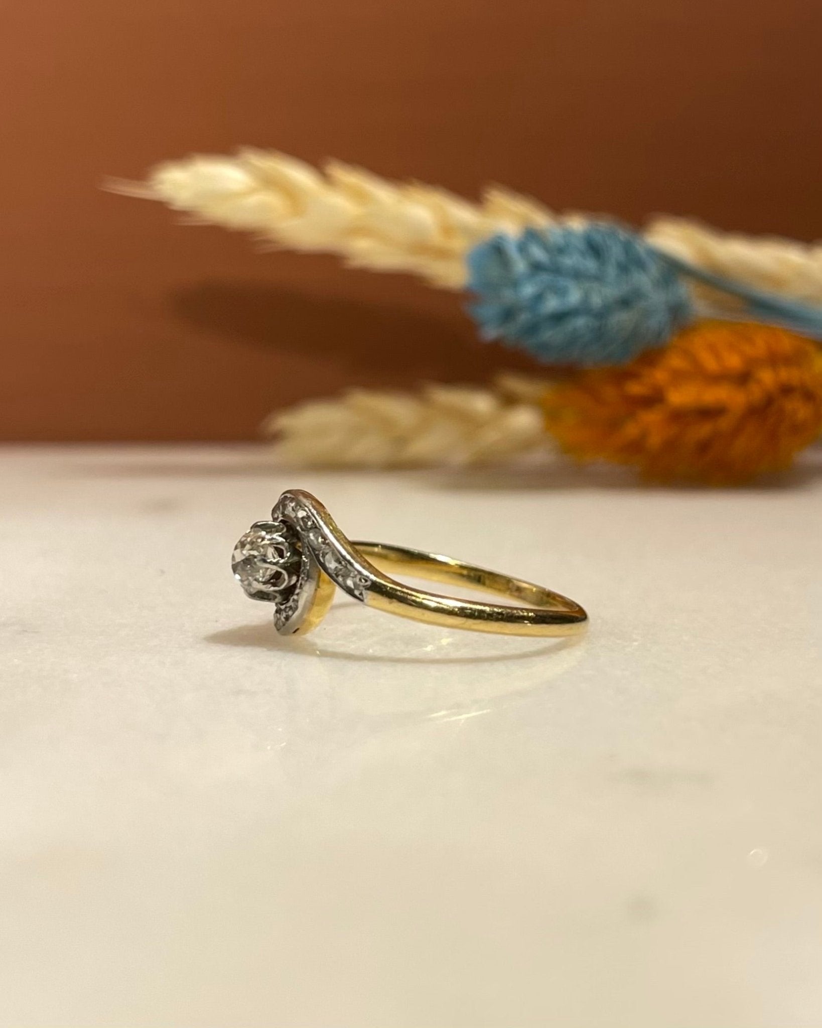 Bague Tourbillon Art - déco Diamants "Gersende" - Elliade Paris