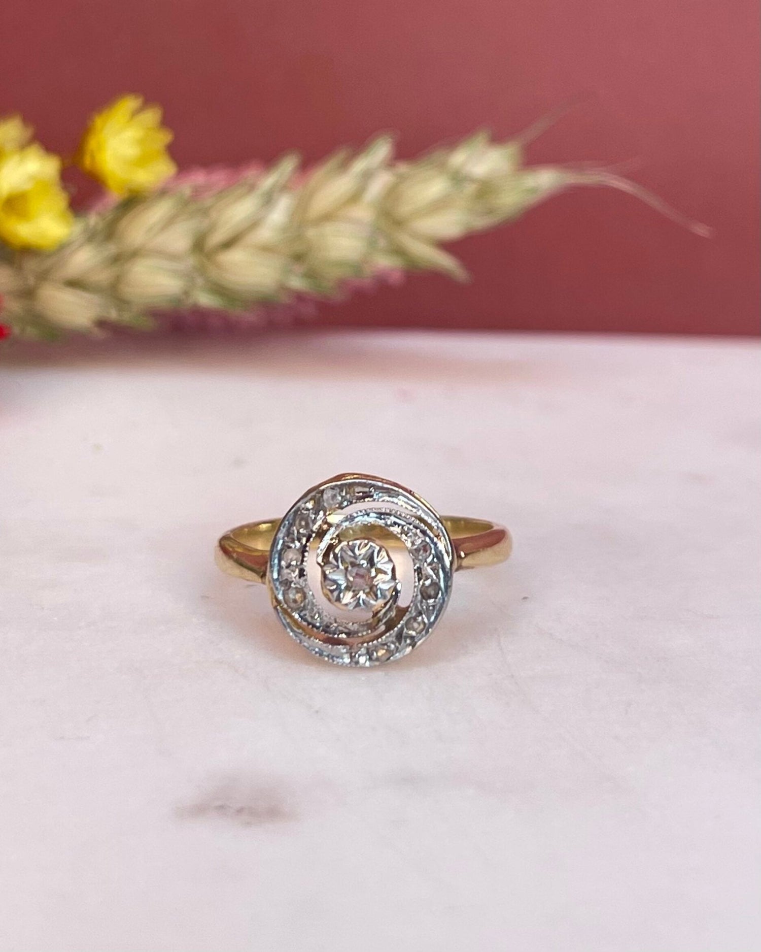 Bague Tourbillon Art - déco Diamants "Lise" - Elliade Paris