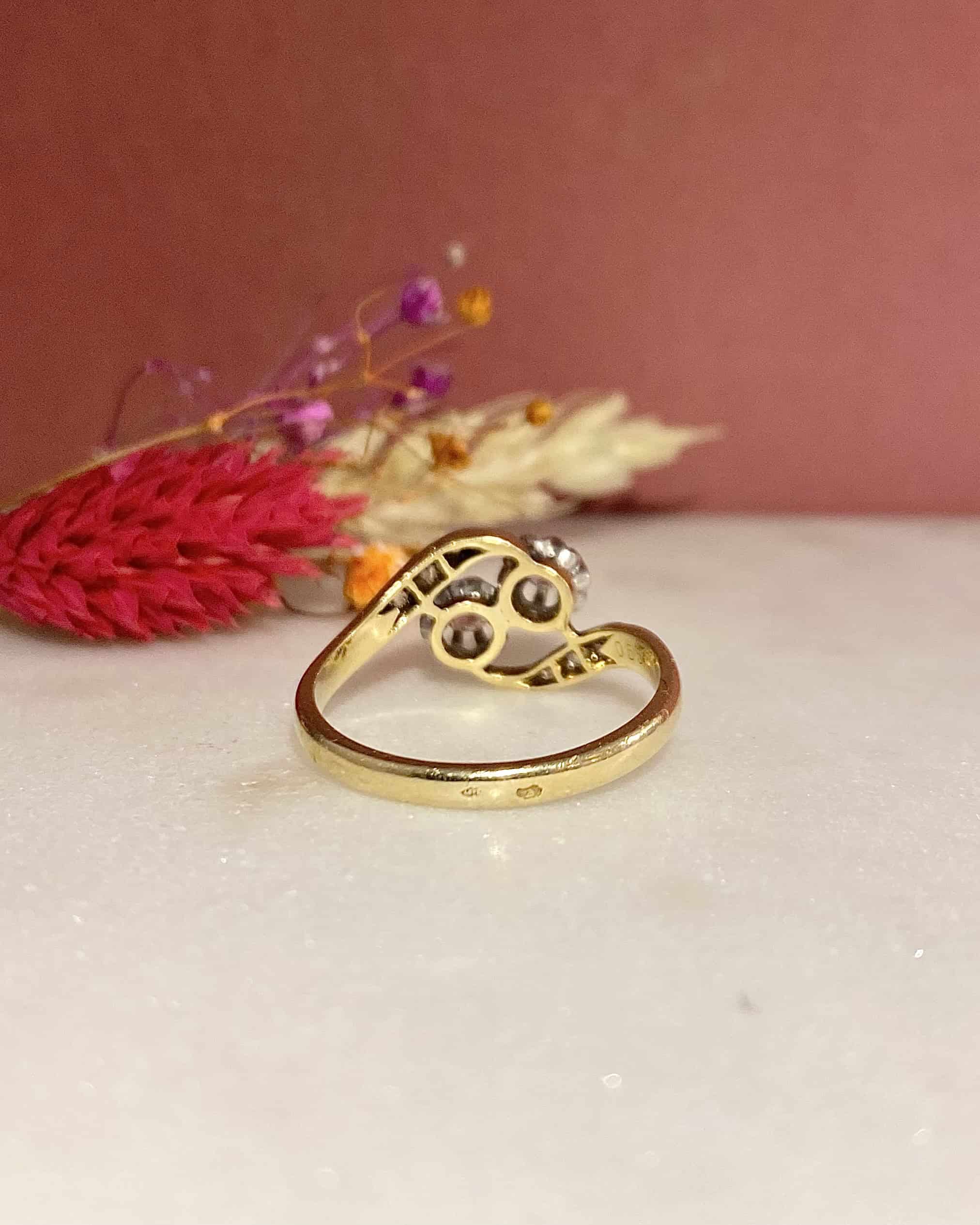 Bague Tourbillon Art-Déco 8 Diamants "Anne"