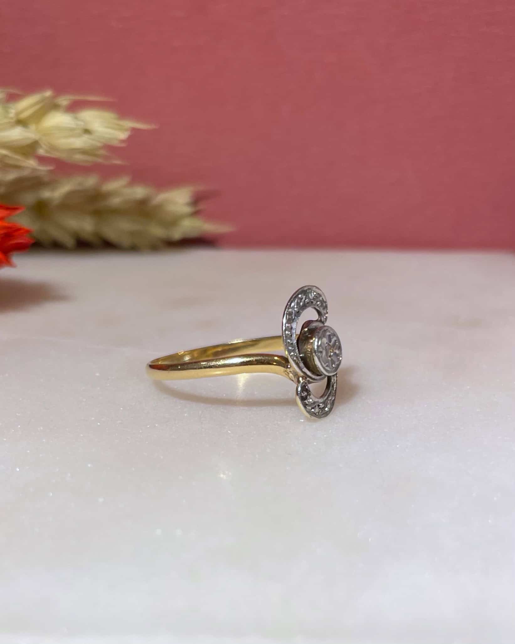 Art Nouveau Diamond Tourbillon Ring "Karina"