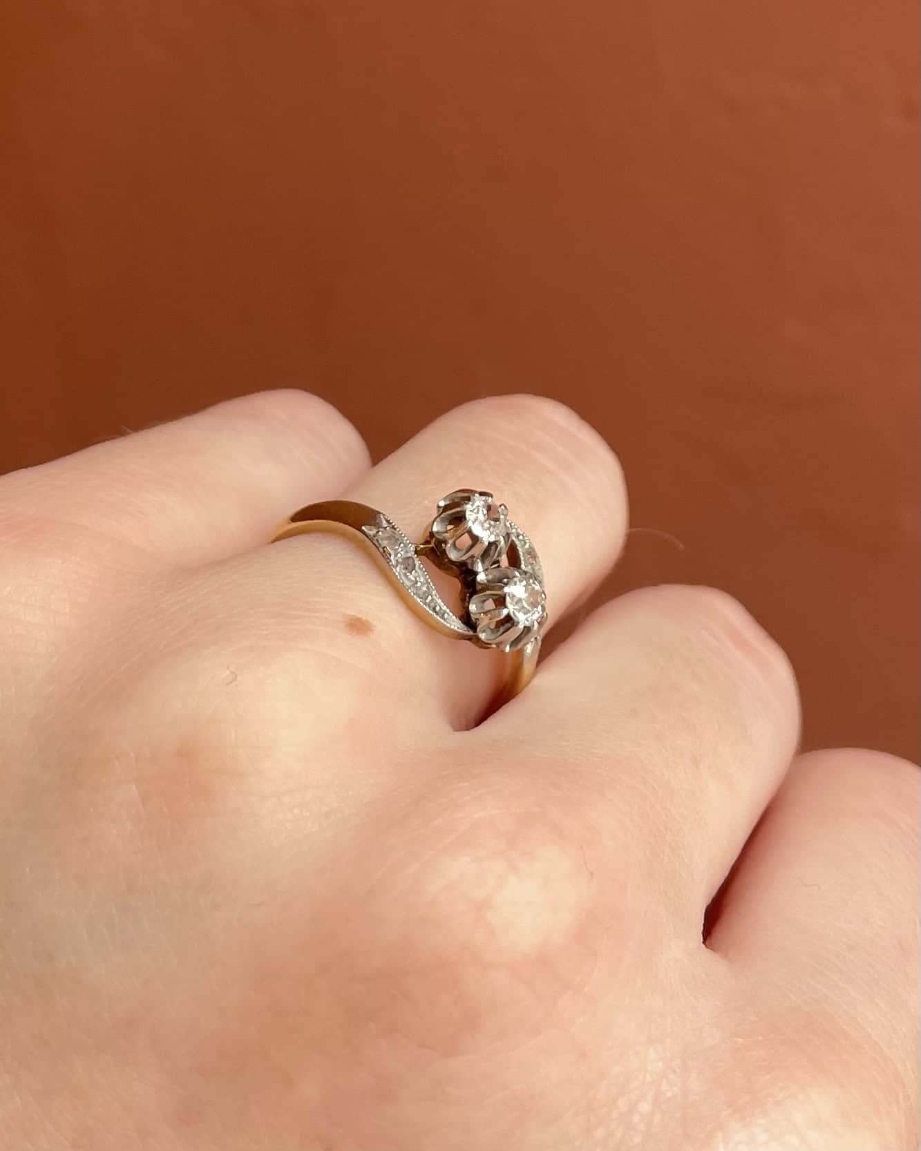 Bague Tourbillon Art-Déco 8 Diamants "Anne"