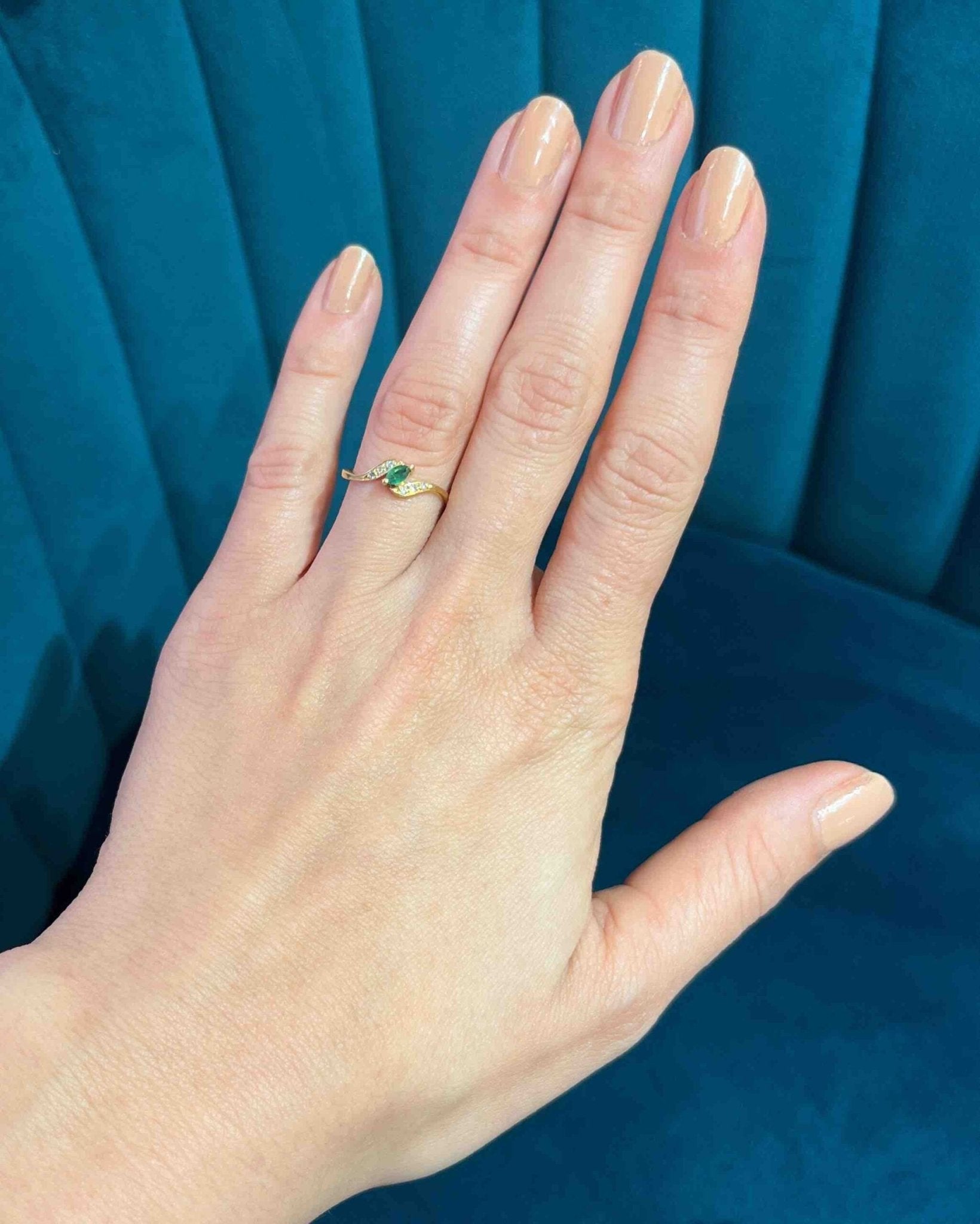 Bague Tourbillon Emeraude & Diamants "Roxane" - Elliade Paris