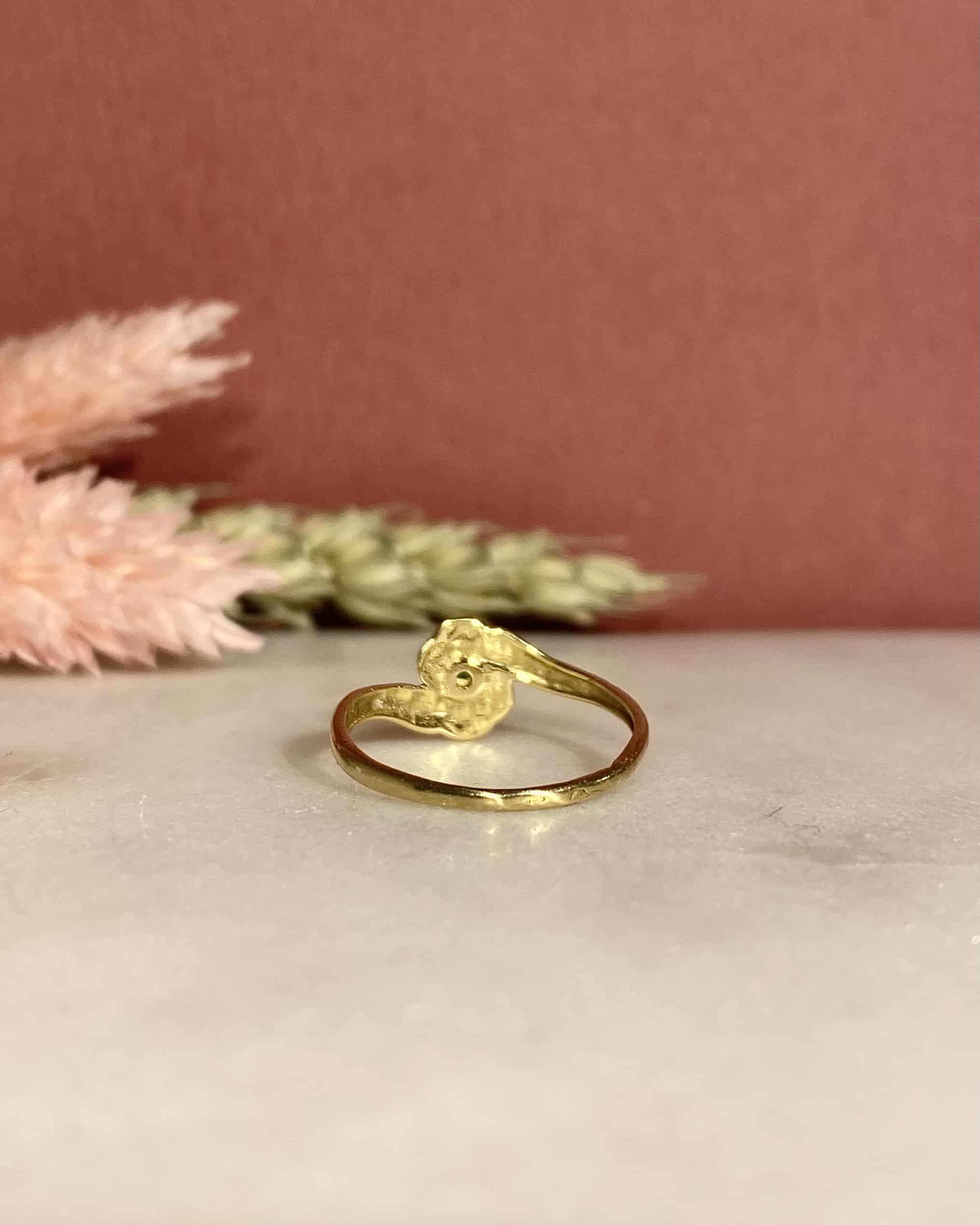 Vintage Emerald Tourbillon Ring "Iseult"