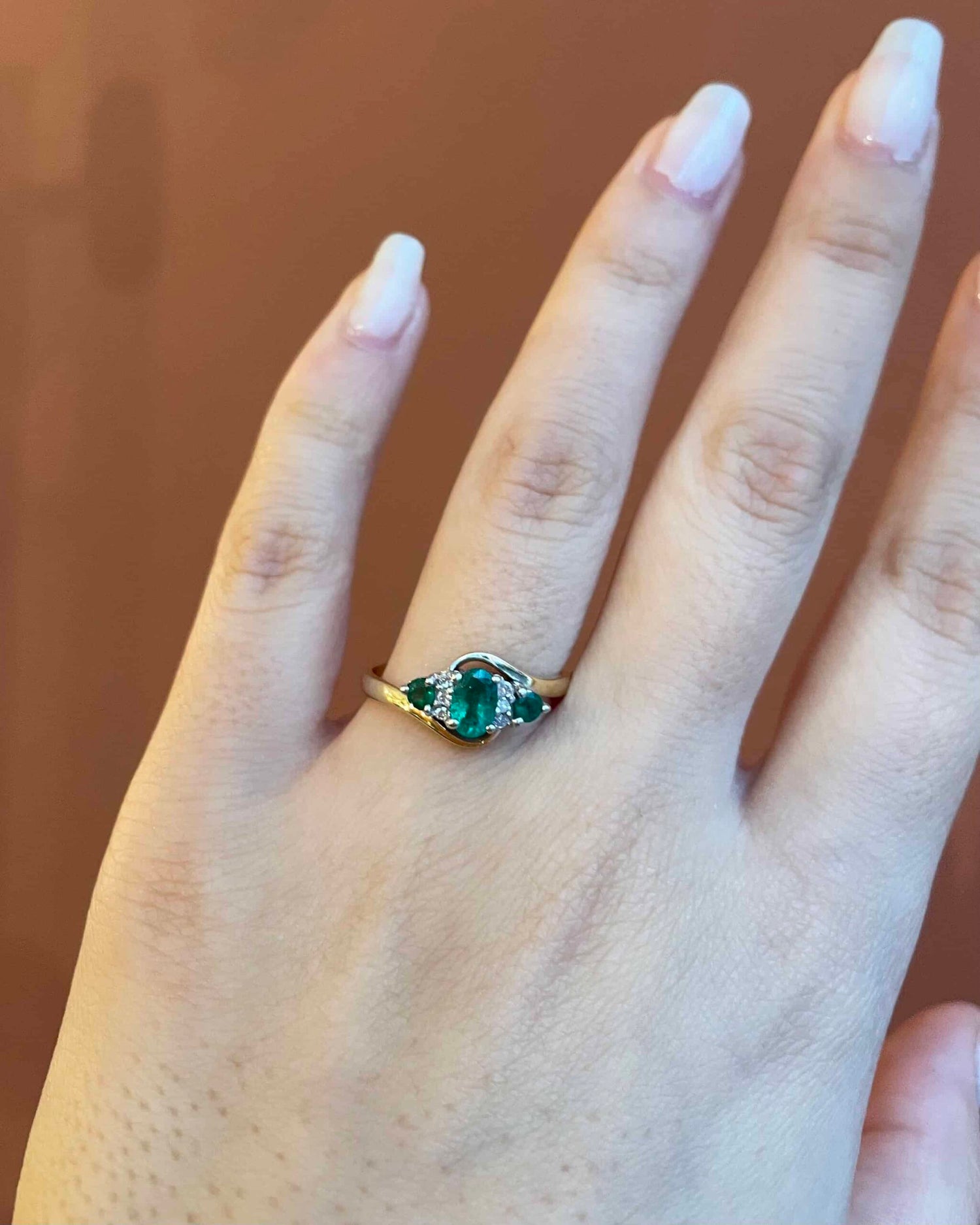 Bague Trilogie Emeraudes 0.60 carat & Diamants "Edwina"
