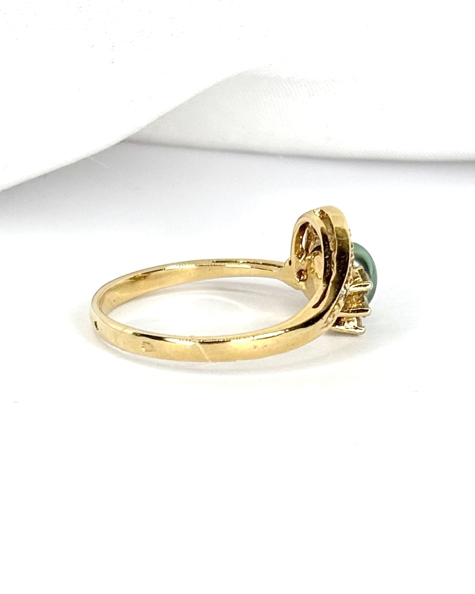 Bague Tourbillon Perle Tahitienne & Diamants "Hina" - Elliade Paris