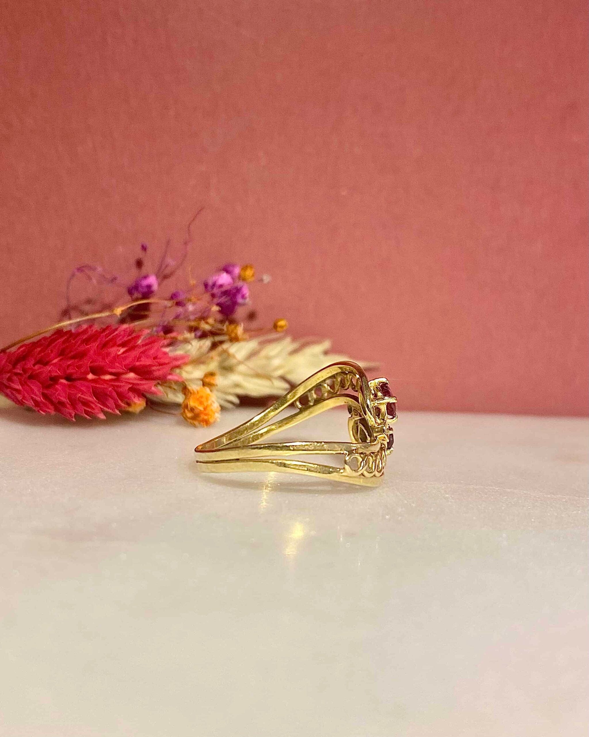 "Talitha" 0.40 carat Ruby & Diamond Tourbillon Ring