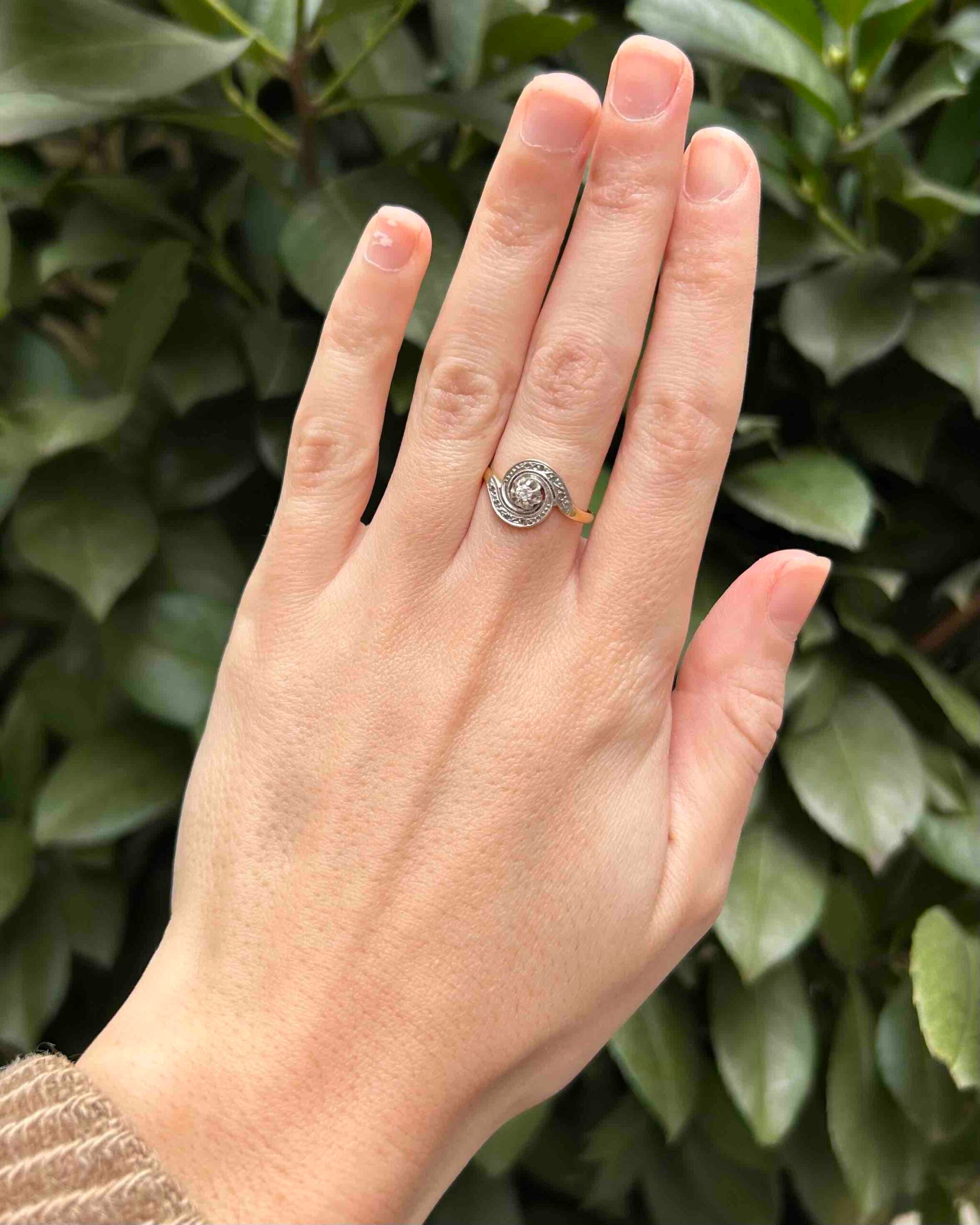 Bague vintage Tourbillon Diamants "Manelle"