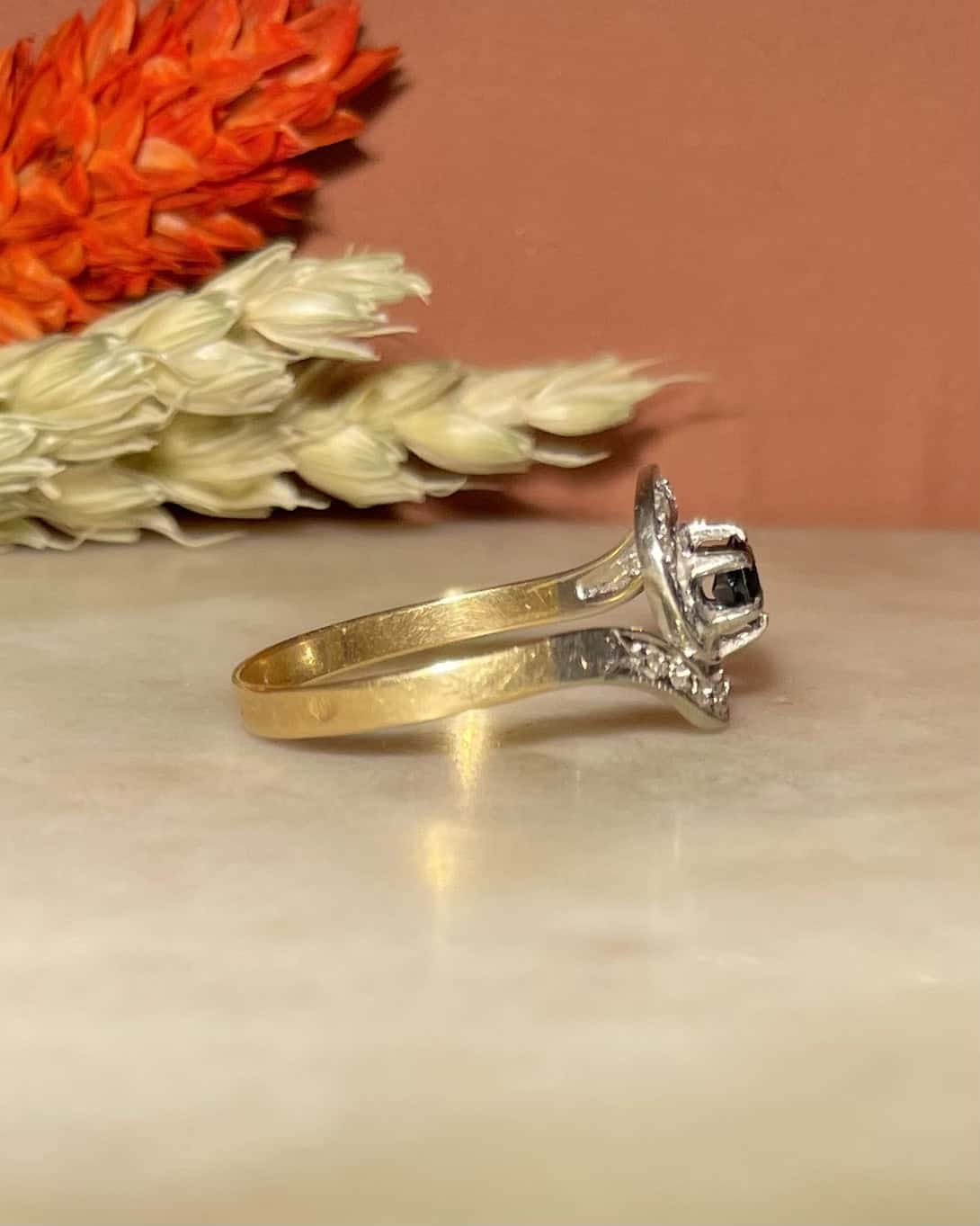 "Lety" Sapphire and Diamond Tourbillon Ring