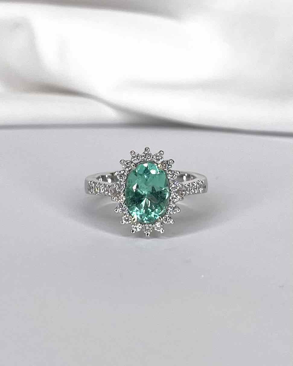 Bague Tourmaline 1.80 carat & Diamants 0.56 carat "Sasha" - Elliade Paris