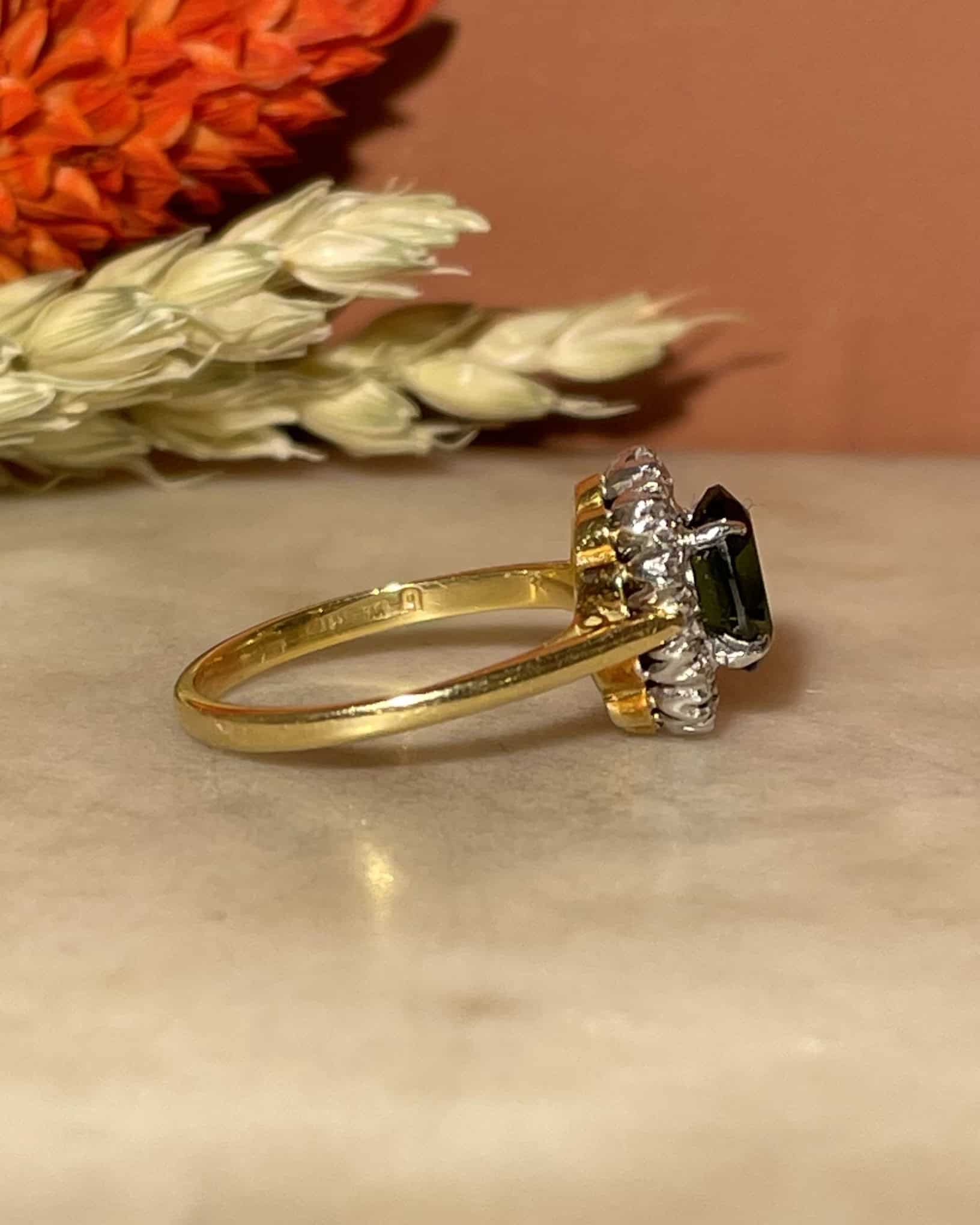 "Abbie" Tourmaline & Diamond Daisy Ring