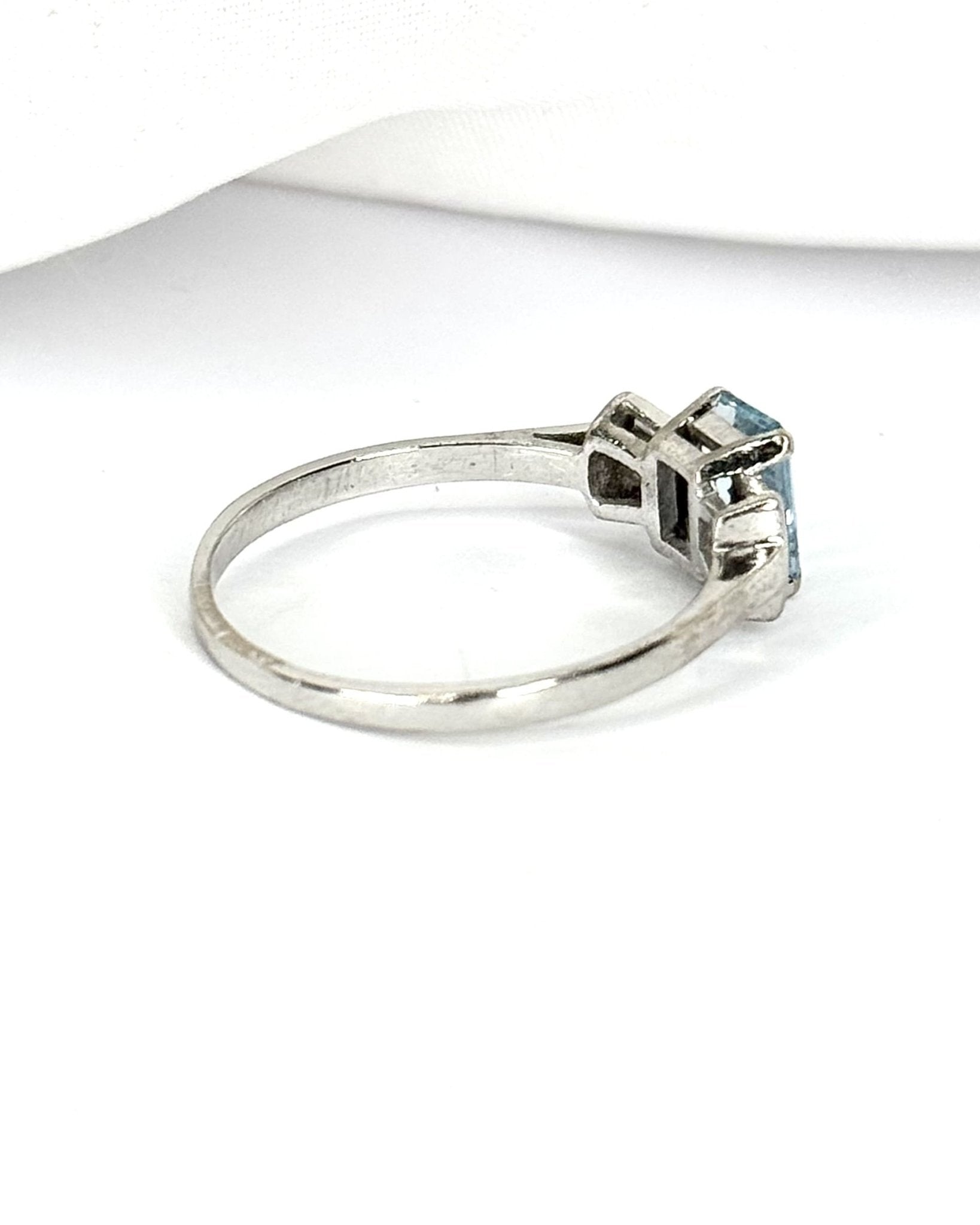 Bague Trilogie Aigue-Marine 0.80 carat & Diamants "Penélope" - Elliade Paris