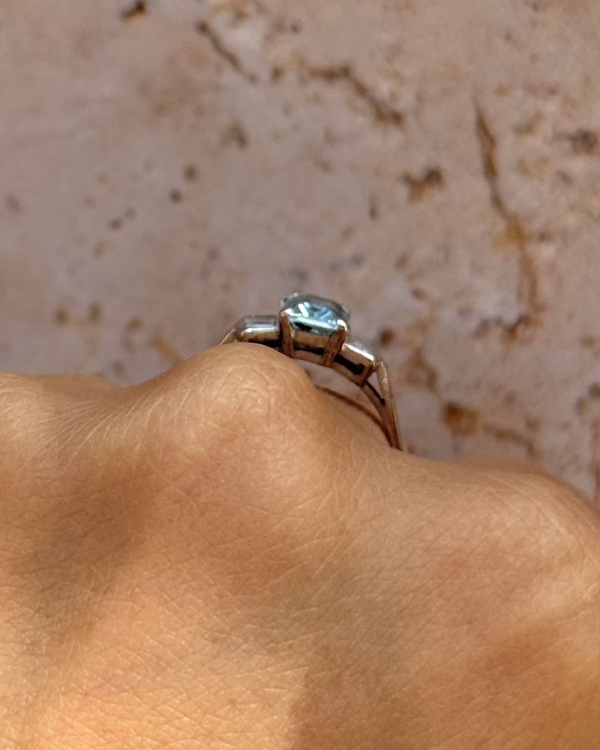 Bague Trilogie Aigue-Marine 0.80 carat & Diamants "Penélope" - Elliade Paris