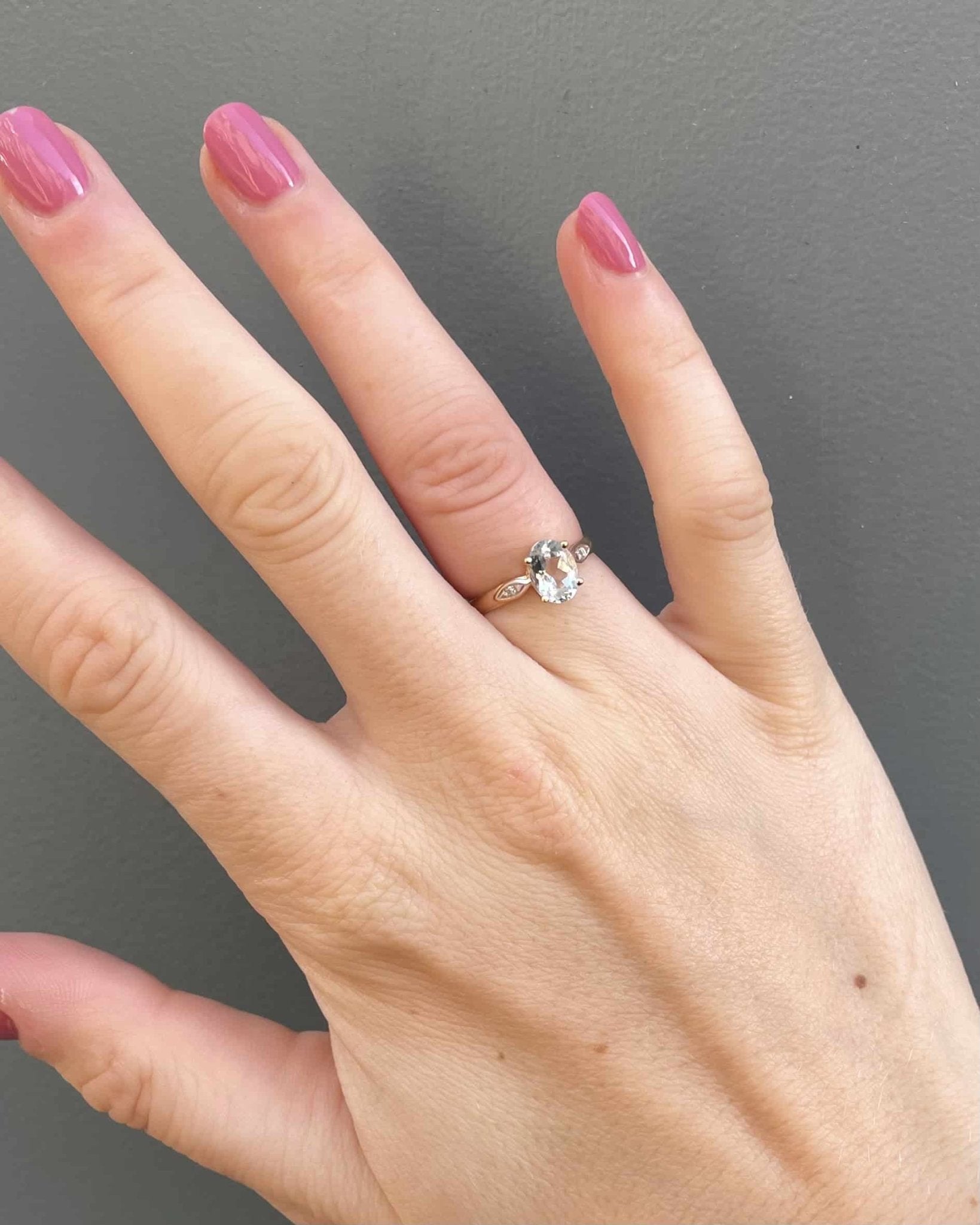 Bague Trilogie Aigue - Marine 1 carat & Diamants "Aurianne" - Elliade Paris