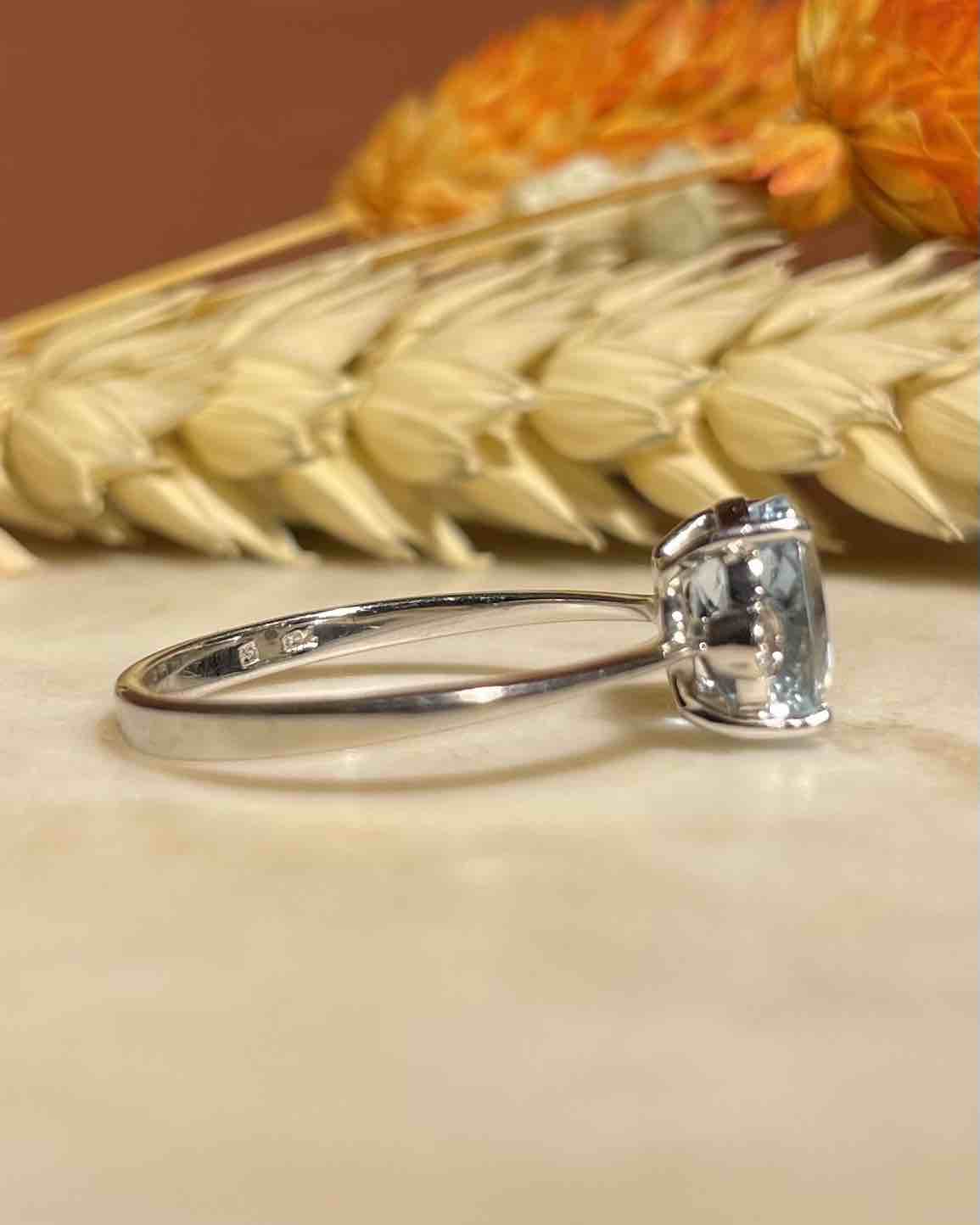 Bague Trilogie Aigue - Marine & Diamants "Yvana" - Elliade Paris