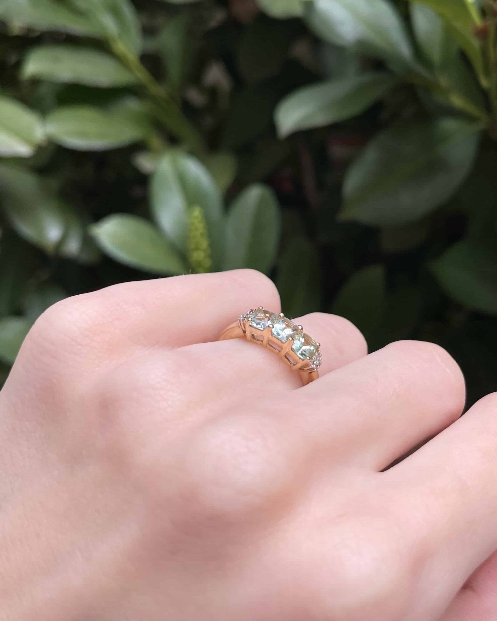Bague Trilogie Aigues - marines & Diamants "Saylor" - Elliade Paris