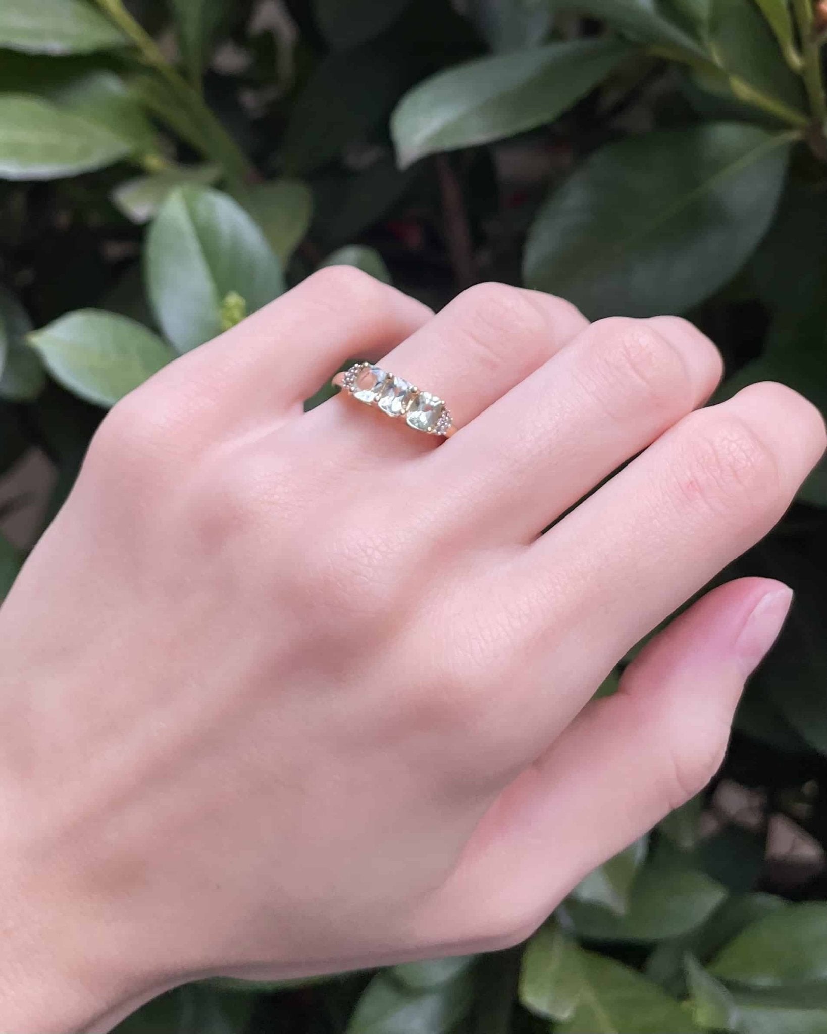 Bague Trilogie Aigues - marines & Diamants "Saylor" - Elliade Paris
