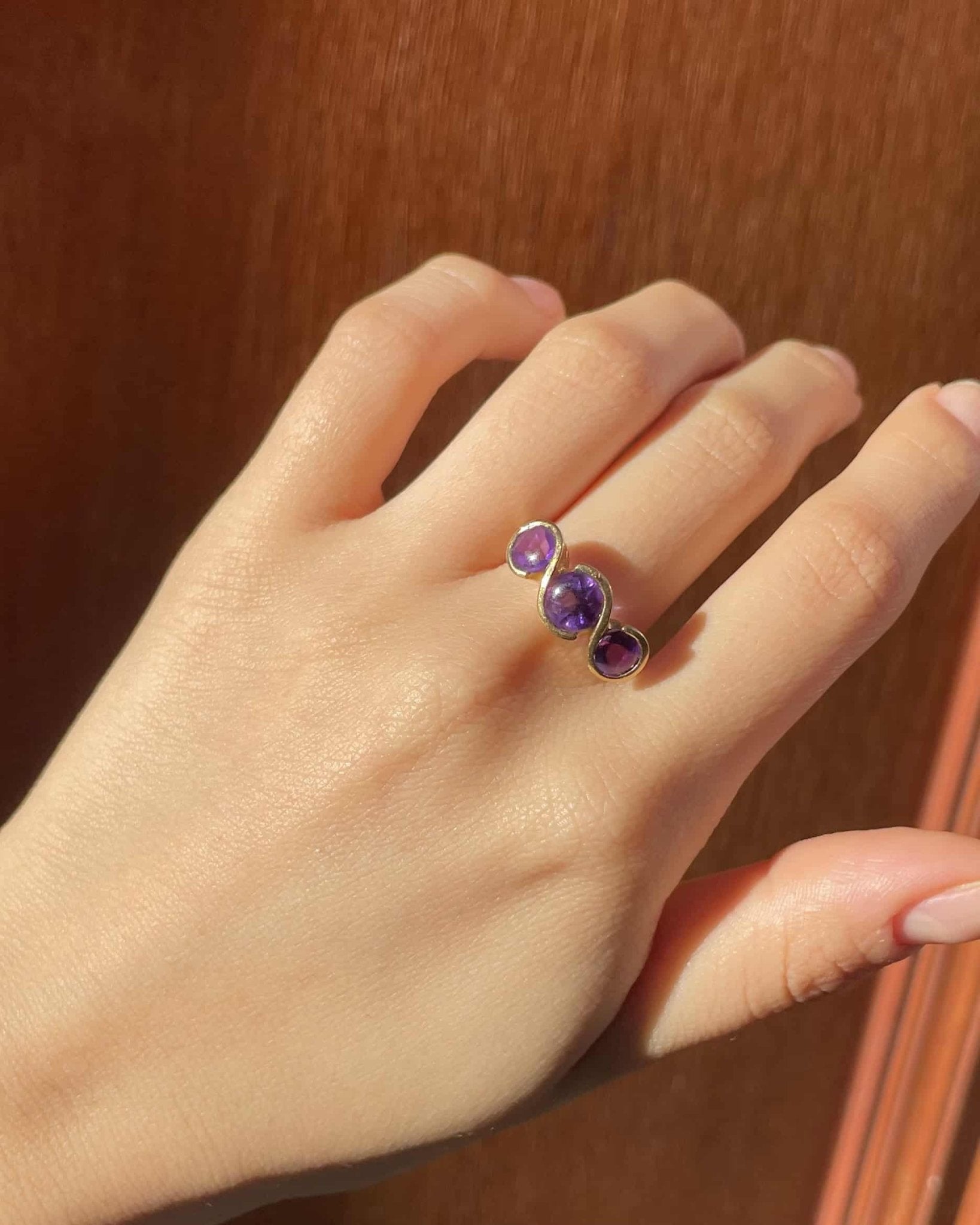 Bague Trilogie Améthystes 1.20 carat "Emnaa" - Elliade Paris